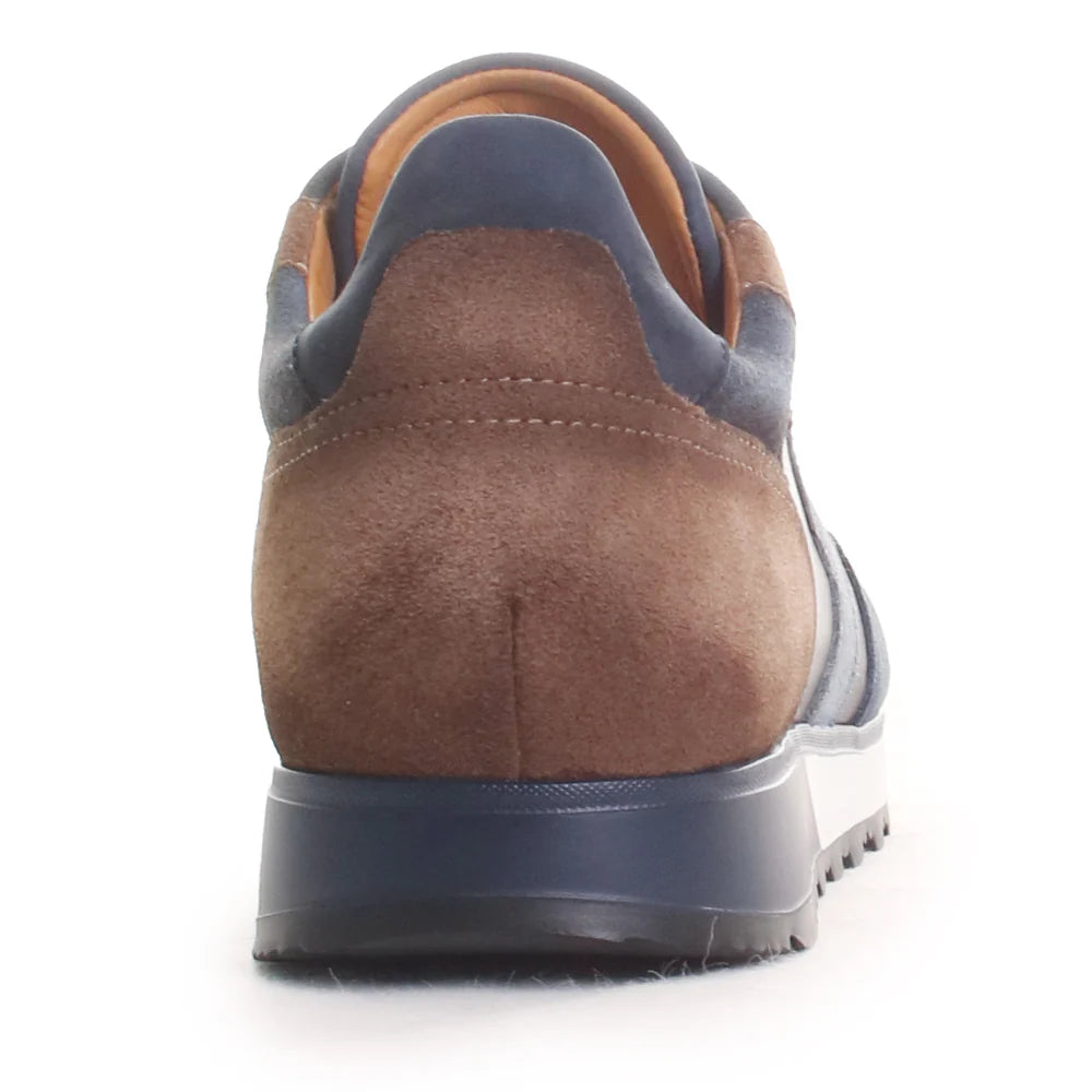 MAGNANNI Navy Aero Sneakers for Men - Premium Leather Casual Shoes | Perfect for Work, Travel & Everyday Wear