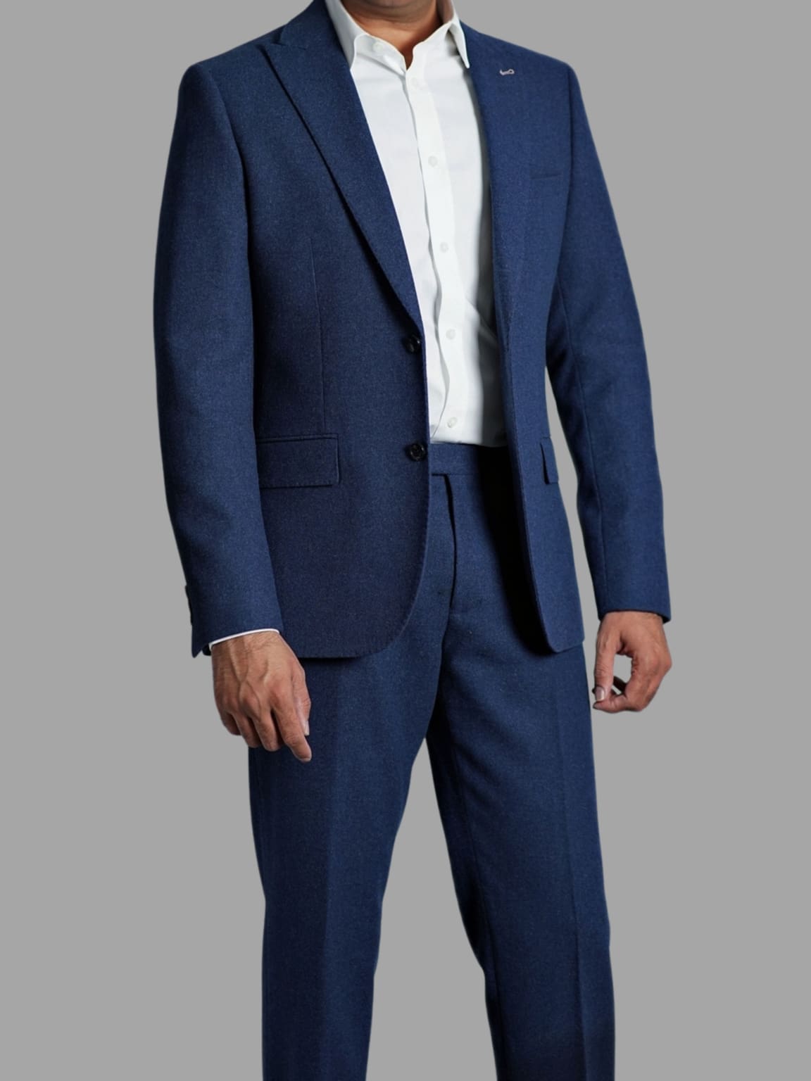Harry Brown Ralph Tweed Navy Blazer for Men - Classic Slim Fit Single Breasted Sports Coat - Perfect for Business, Weddings & Formal Events
