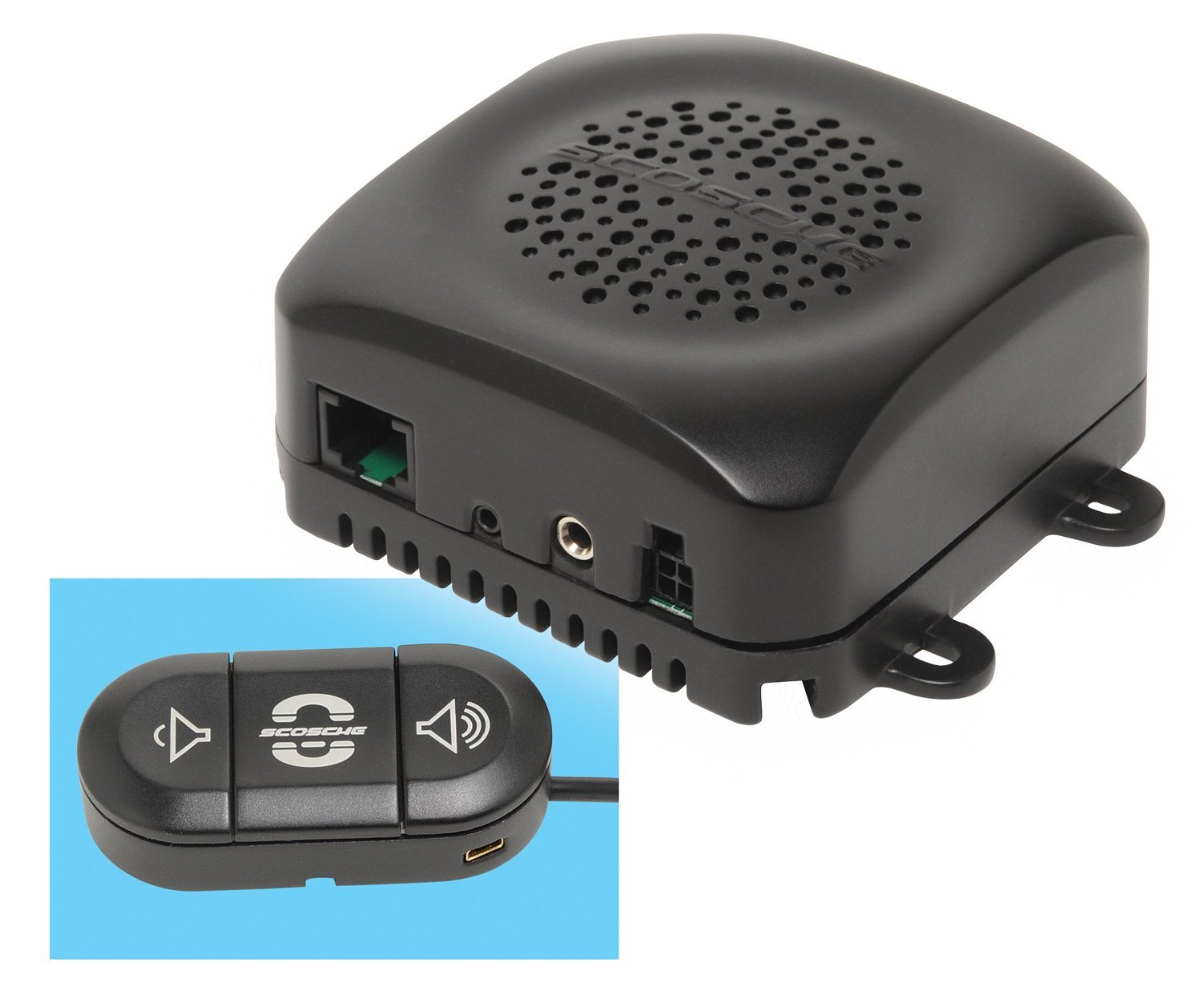 Scosche Universal Bluetooth Hands-Free Car Kit - Wireless Car Speakerphone for Safe Driving & Clear Calls - Hands-Free Calling Device for Commuting, Road Trips & Business Calls - Perfect for Office Commutes, Long Distance Travel & Conference Calls on the Go - Ideal for Business Professionals, Daily Commuters and Family Road Trips