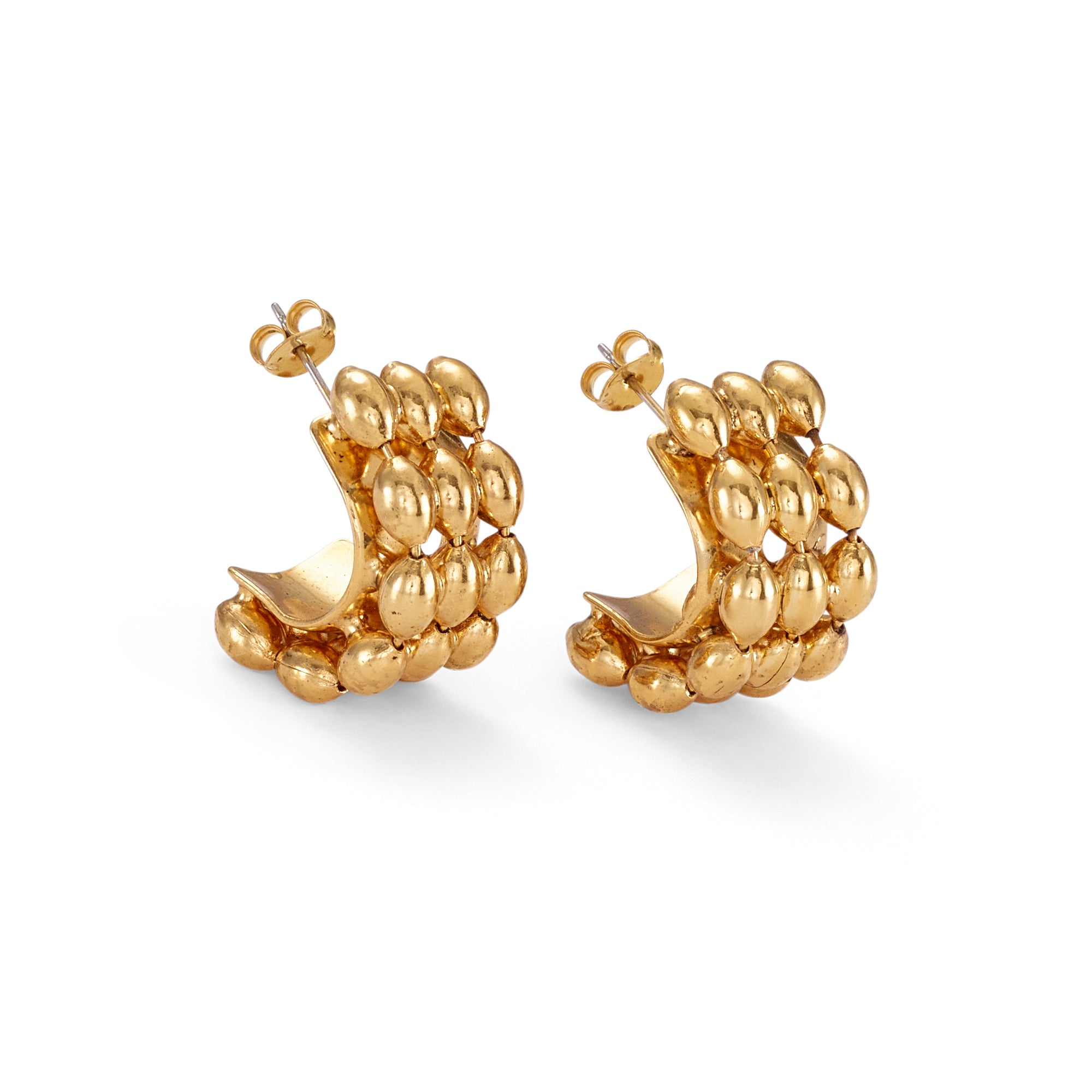 Lucia Ballchain Chunky Hoops Earrings for Women - Trendy Gold & Silver Statement Jewelry - Perfect for Parties, Weddings & Everyday Wear