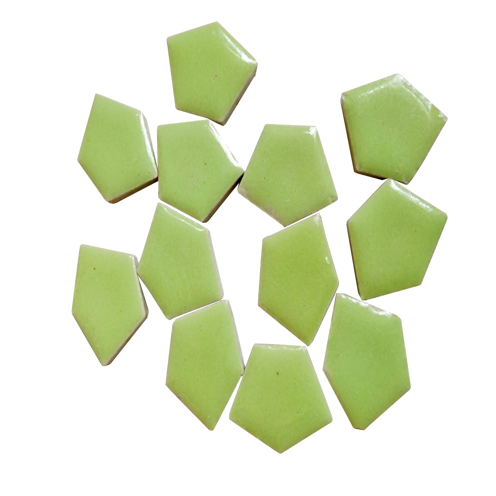 200g Bulk Light Green Ceramic Tiles Mosaic Pieces - Irregular Shape DIY Art Supplies for Bathroom & Kitchen Wall Decoration, Backsplash, Home Craft Projects