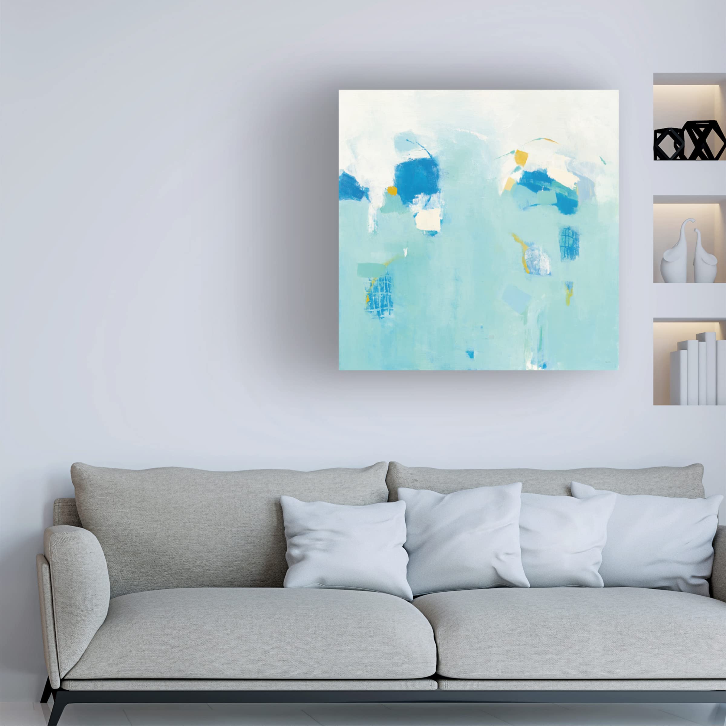 Phyllis Adams 'Moored' Canvas Wall Art Print - Modern Coastal Home Decor for Living Room, Bedroom & Office - Trademark Fine Art Collection