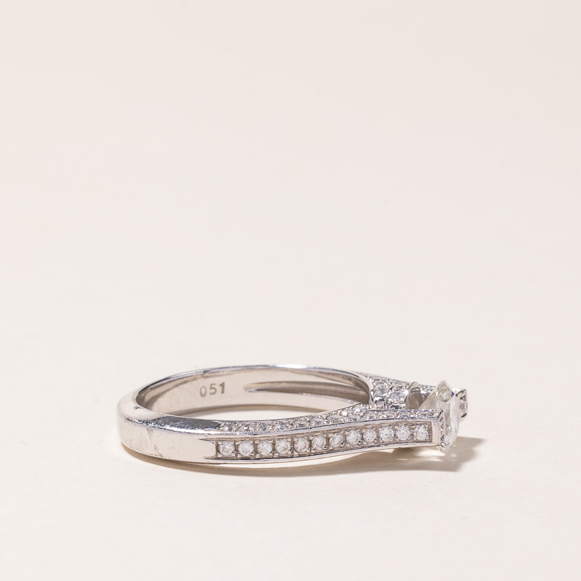 Platinum Diamond Engagement Ring 0.98ctw Size 5.25 - Elegant Wedding Proposal Ring for Her, Perfect Anniversary Gift & Bridal Jewelry