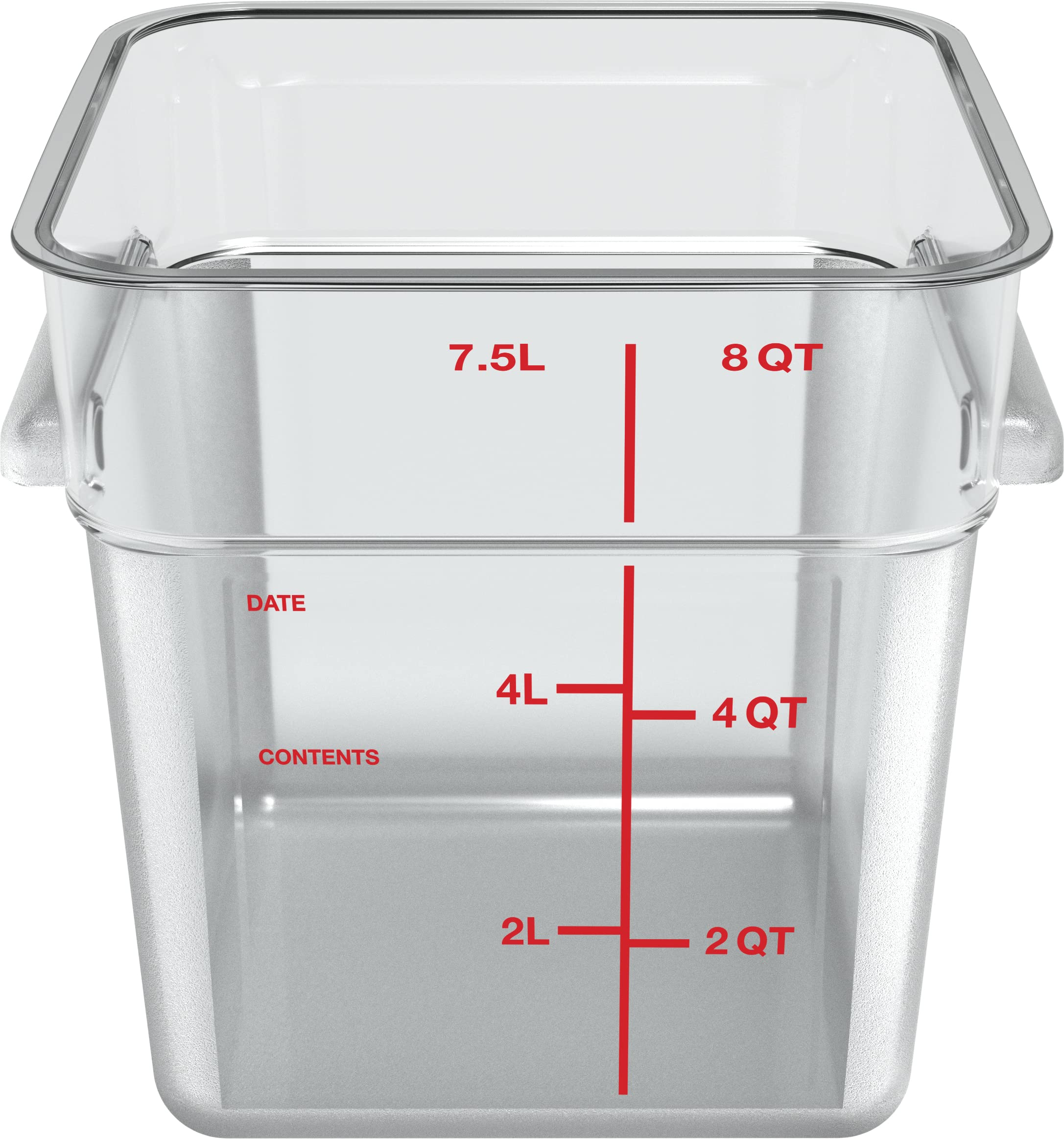 Stackable 8-Quart Clear Polycarbonate (PC) Square Food Storage Container by Carlisle FoodService - Ideal for Catering, Buffets, Restaurants & Commercial Kitchens - Durable, BPA-Free & Dishwasher Safe
