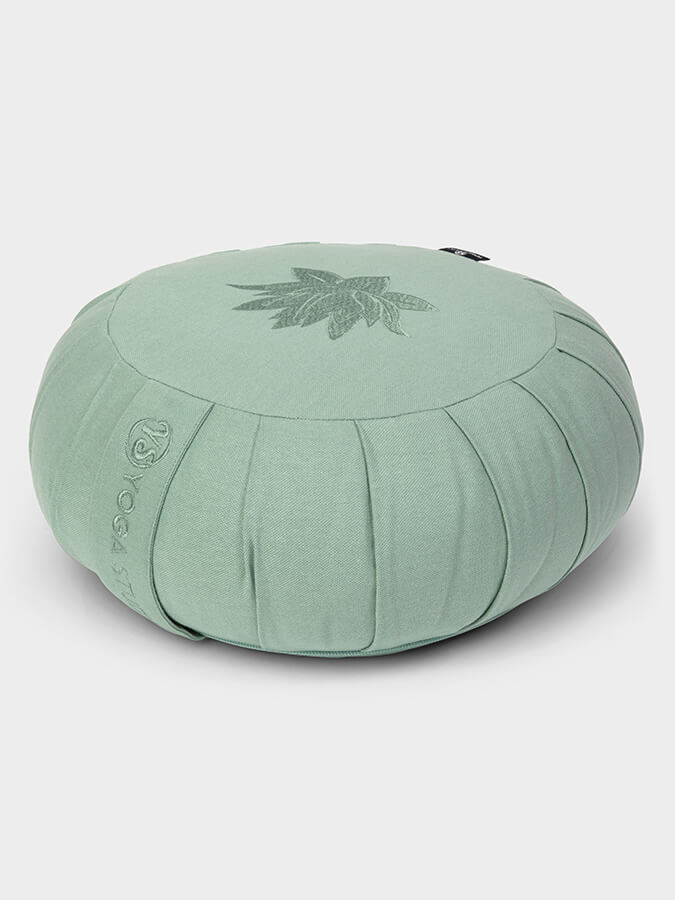 Organic Cotton Round Lotus Zafu Buckwheat Meditation Cushion - GOTS Certified for Yoga, Zen Meditation & Home Decor - Eco-Friendly & Comfortable Support for Mindful Practices