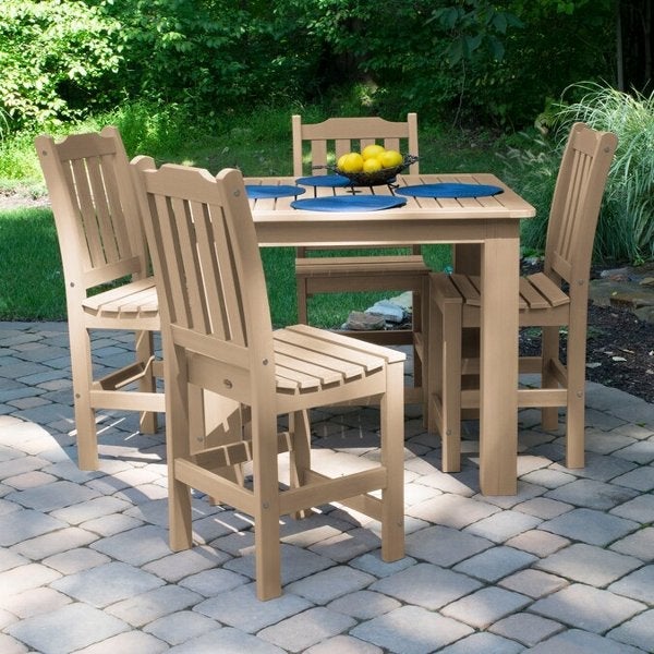 Lehigh 5-Piece Square Counter Height Outdoor Dining Set 42 x 42 - Perfect for Patio, Deck, Garden & Backyard Entertaining
