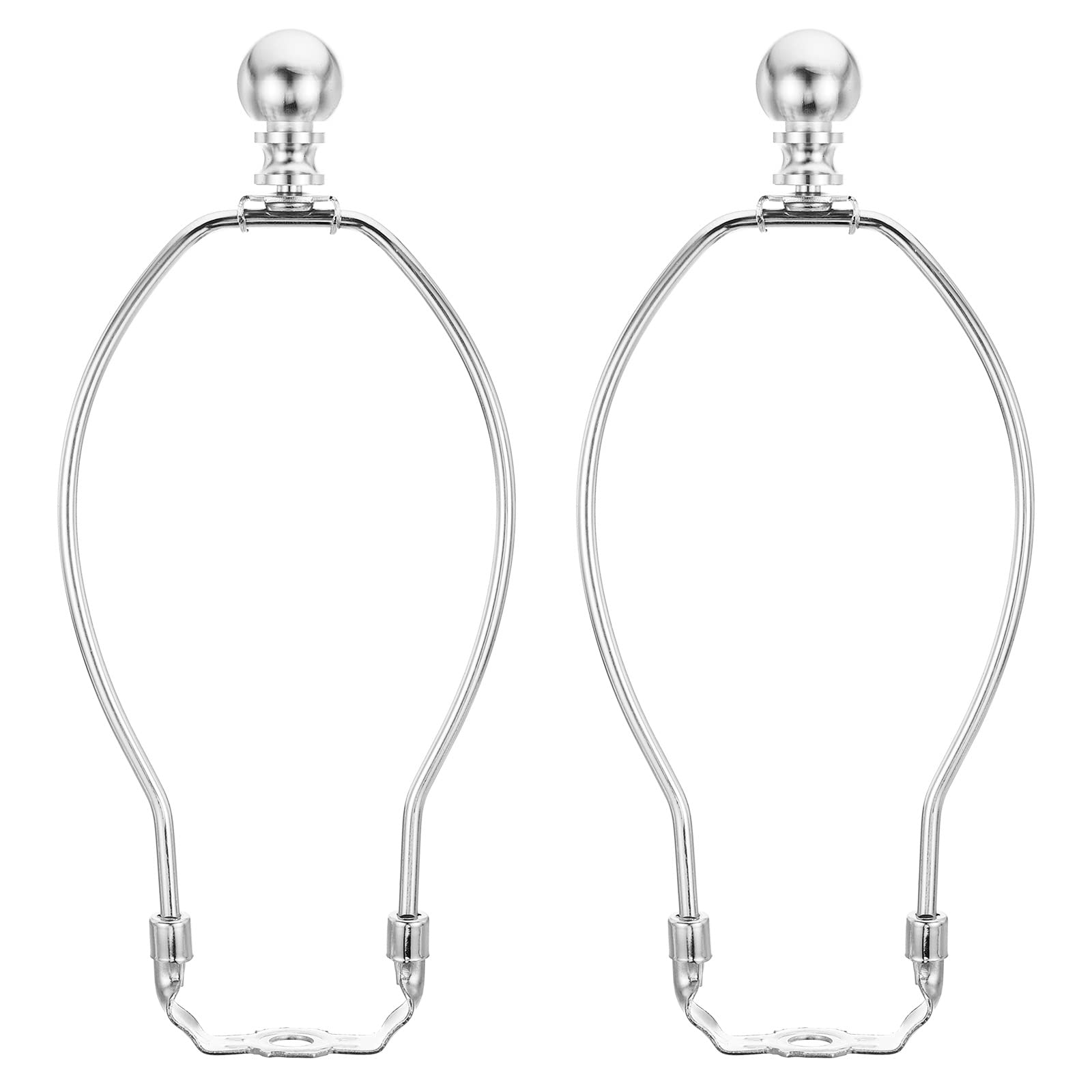 PATIKIL 8 Inch Lamp Harp Kit with Finial - 2 Pack Detachable Lamp Shade Bracket Holder, DIY Lighting Accessories for Table Lamps & Floor Lamps (Chrome) | Perfect for Home Decor, Living Room & Bedroom Lighting