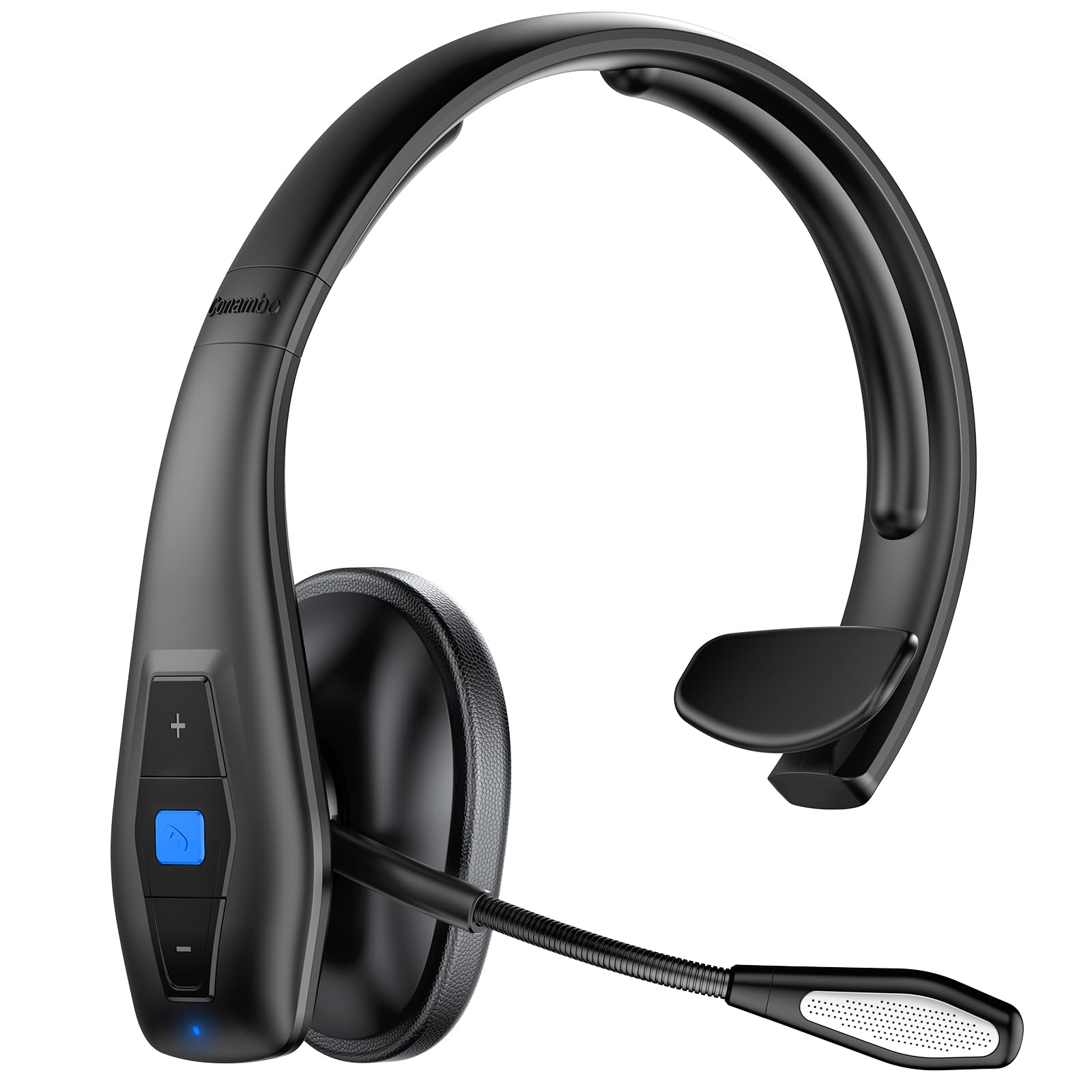 Conambo 2024 Upgraded Bluetooth Headset with Microphone - Trucker Headset with CVC8.0 Dual Mic Noise Cancelling & Mute Button, 35 Hours HD Talktime Wireless Headphones for Drivers, Home Office, Online Meetings & Gaming