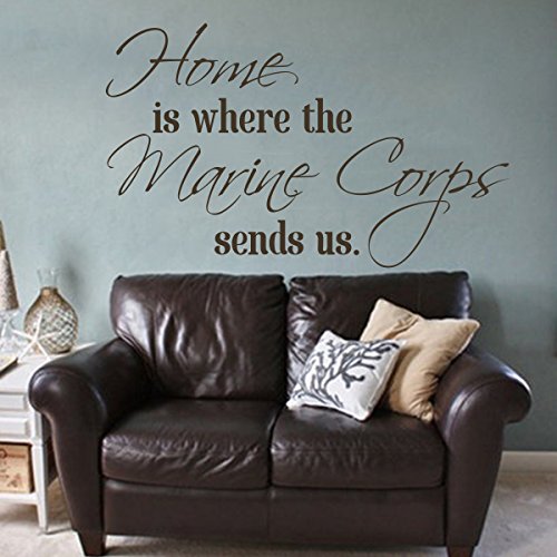 US Marine Corps Removable Wall Decal Sticker - Inspirational Home Decor Vinyl Quote for Military Families (Small, Black) - Perfect for Living Room, Bedroom & Office Wall Decor