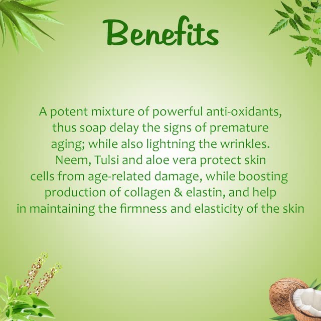 Naminaari Neem Tulsi & Aloe Vera Soap Bar for Face & Body - Natural Purifying Bath Soap with Pure Neem Oil & Herbal Ingredients | Gentle Cleansing for Acne, Oily Skin & Daily Use
