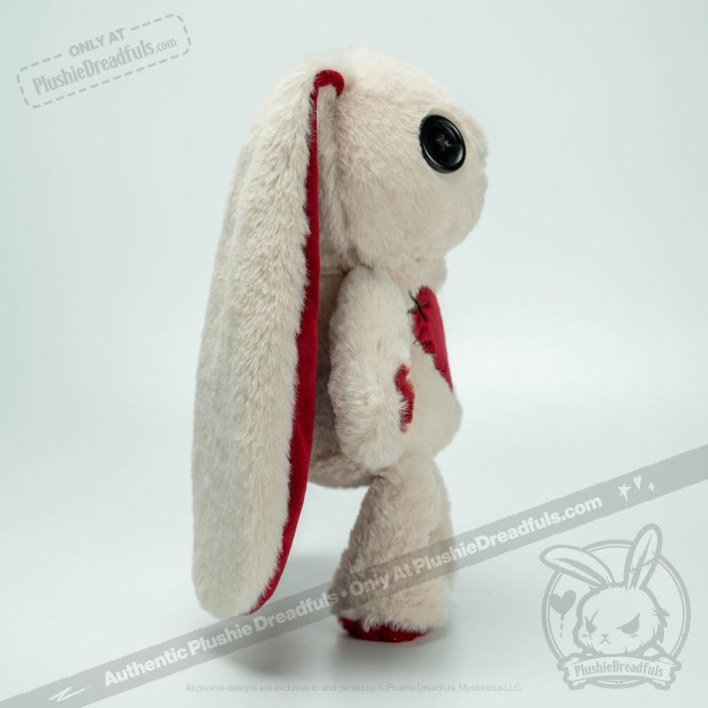 Plushie Dreadfuls Love Rabbit Stuffed Animal - Soft Cuddly Bunny Plush Toy for Kids, Valentine's Gift, Anxiety Relief & Bedroom Decor