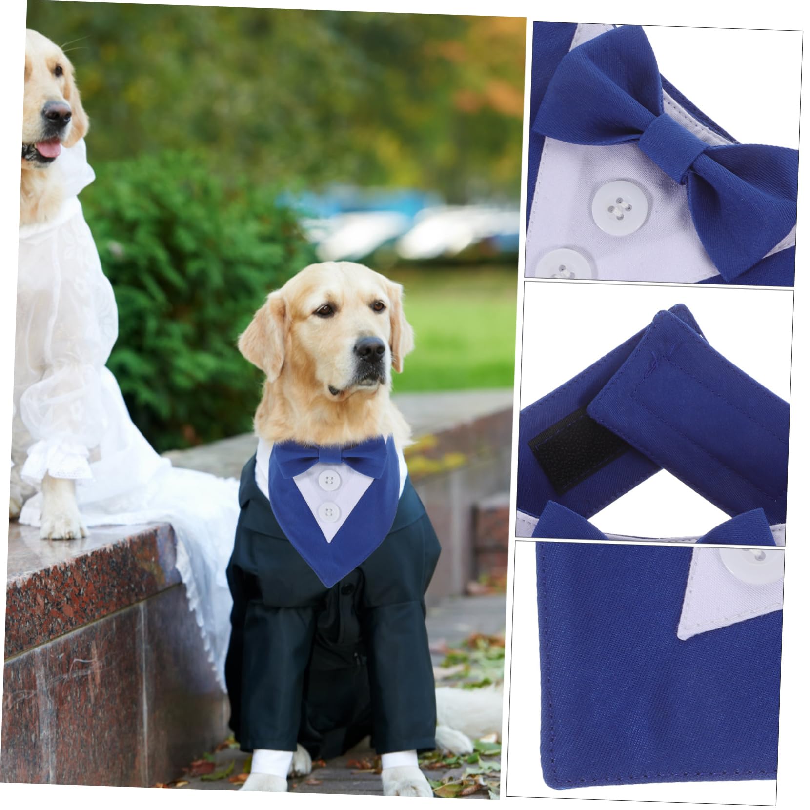 Premium Mipcase Dog Scarf - Adjustable Pet Bandana for Weddings, Parties & Special Occasions - Easy-Tie Blue XS Collar Accessory - Perfect for Pet Photo Shoots & Holiday Celebrations