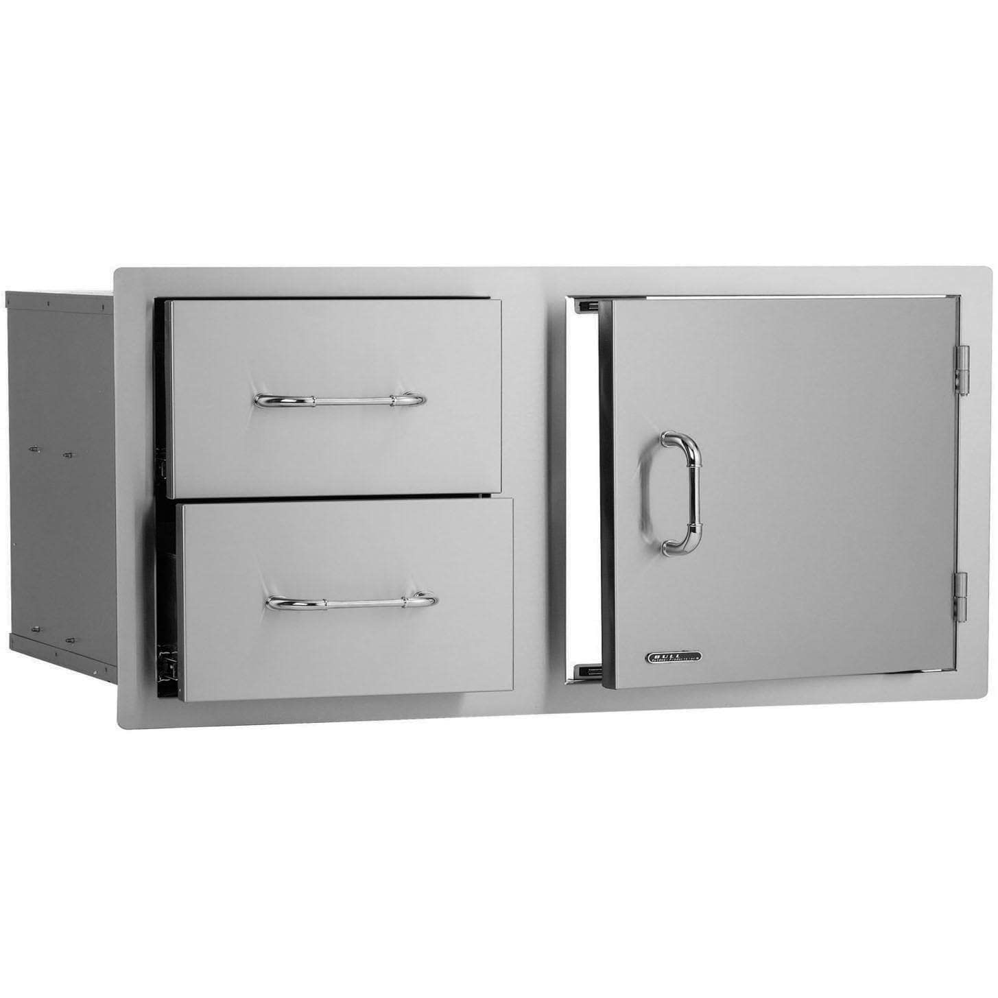 Bull Outdoor Products 25876 30-Inch Stainless Steel Door/Drawer Combo for Outdoor Kitchen - Perfect for BBQ Grills, Patio Cabinets & Backyard Storage