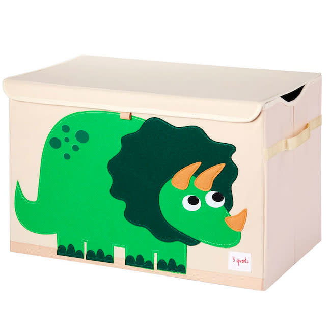 3 Sprouts Toy Storage Organizer - Dinosaur Themed Kids' Toy Box for Bedroom & Playroom Organization | Perfect for Storing Stuffed Animals, Books & Toys