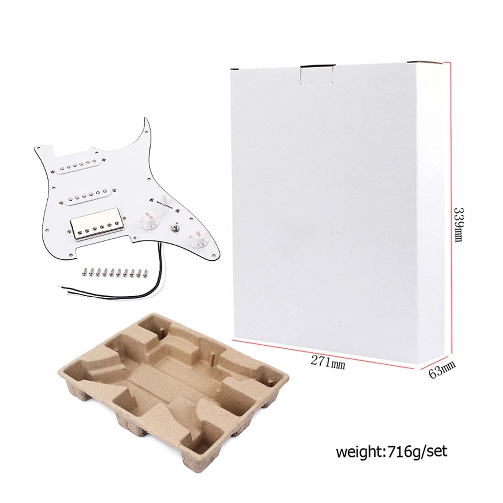 SSH Loaded Prewired Pickguard for Electric Guitar - Complete Pickguard Assembly with Pickups | Perfect for DIY Guitar Upgrades & Replacement Parts