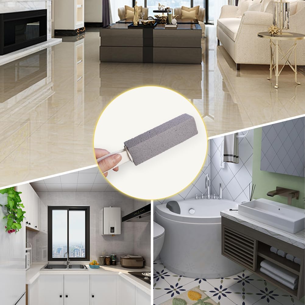 Natural Pumice Stone for Toilet Cleaning - Heavy Duty Scrubber with Ergonomic Handle - Effective Toilet Bowl Cleaner Brush - Removes Stubborn Stains & Limescale - Perfect for Bathroom, Kitchen Sink, and Tile Cleaning