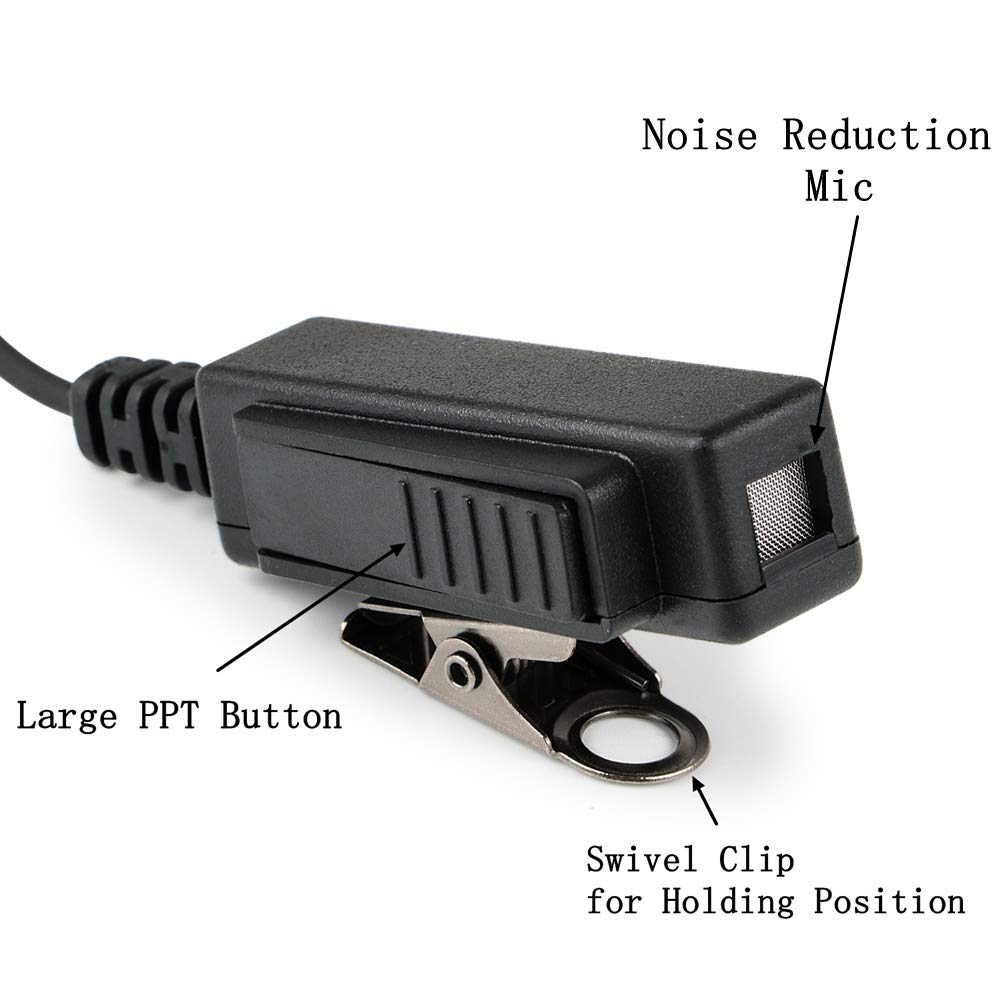 Motorola Walkie Talkie Earpiece with Mic & Acoustic Tube - Compatible with APX4000, APX6000, APX7000, APX8000, XPR6350, XPR6550, XIR8268 (1 Pack) - Ideal for Security, Construction & Outdoor Communication