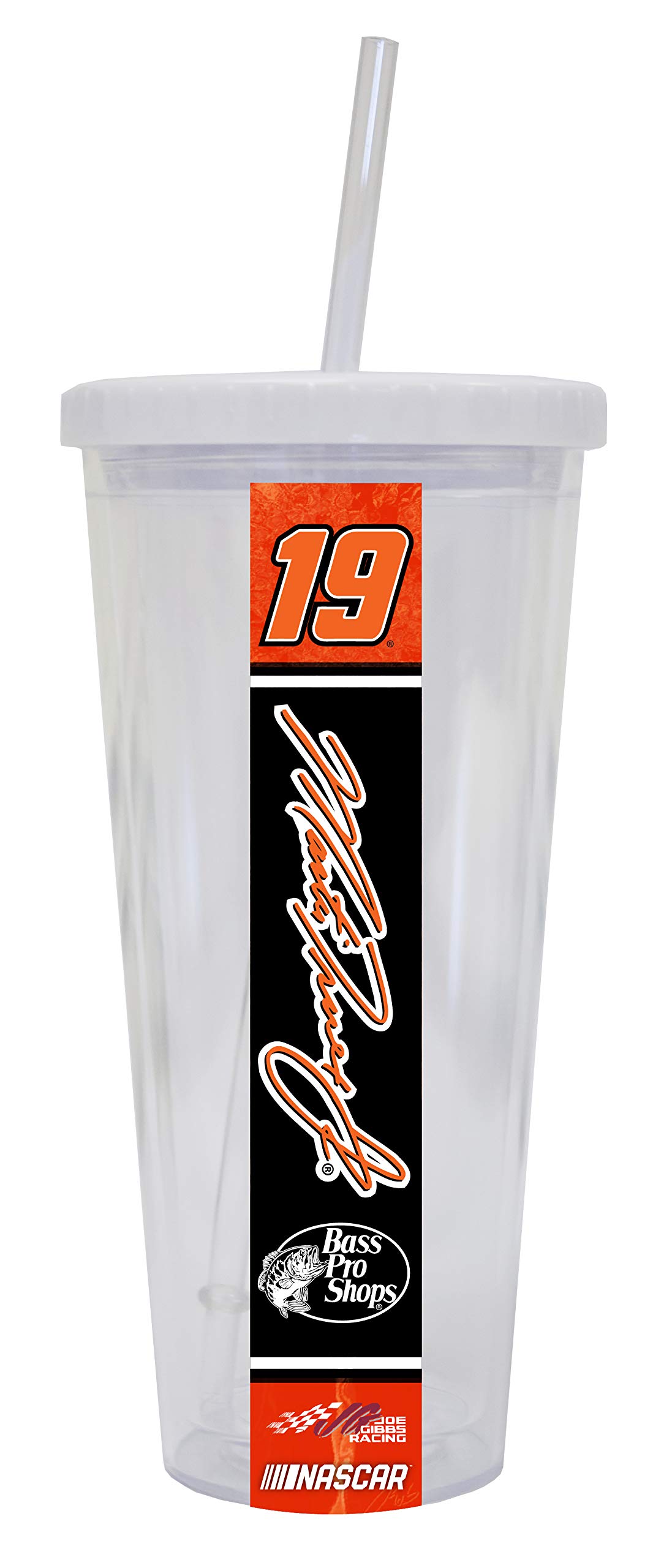 Martin Truex Jr. #19 24 oz Stainless Steel Straw Tumblers 2-Pack - Insulated Double-Wall Vacuum Cup for Hot & Cold Drinks - Perfect for NASCAR Races, Tailgating, and Outdoor Activities