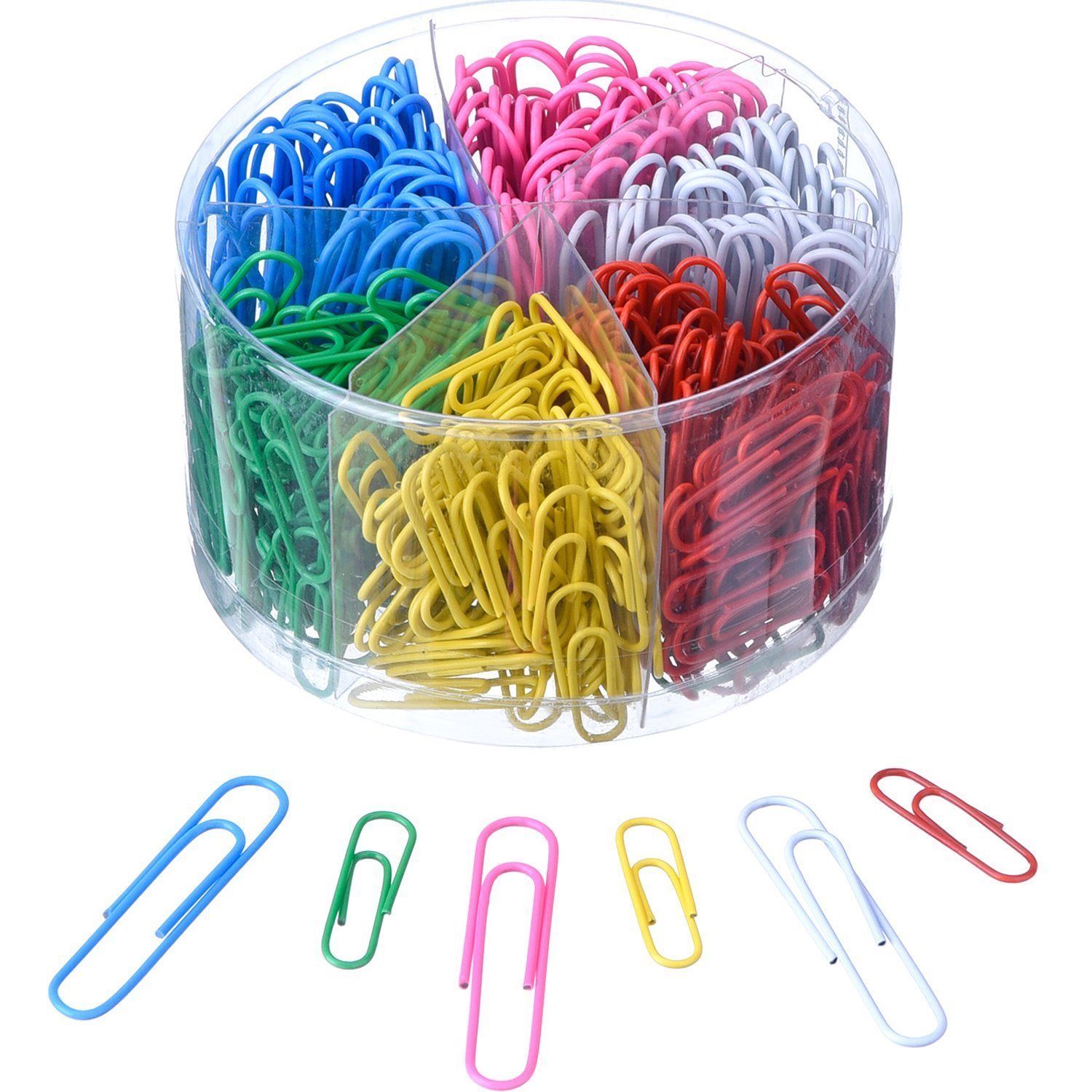 WOIWO 450-Piece Multicolor Paper Clips Set - Medium Size (28mm & 50mm) for Office, School, Crafting & Document Organization