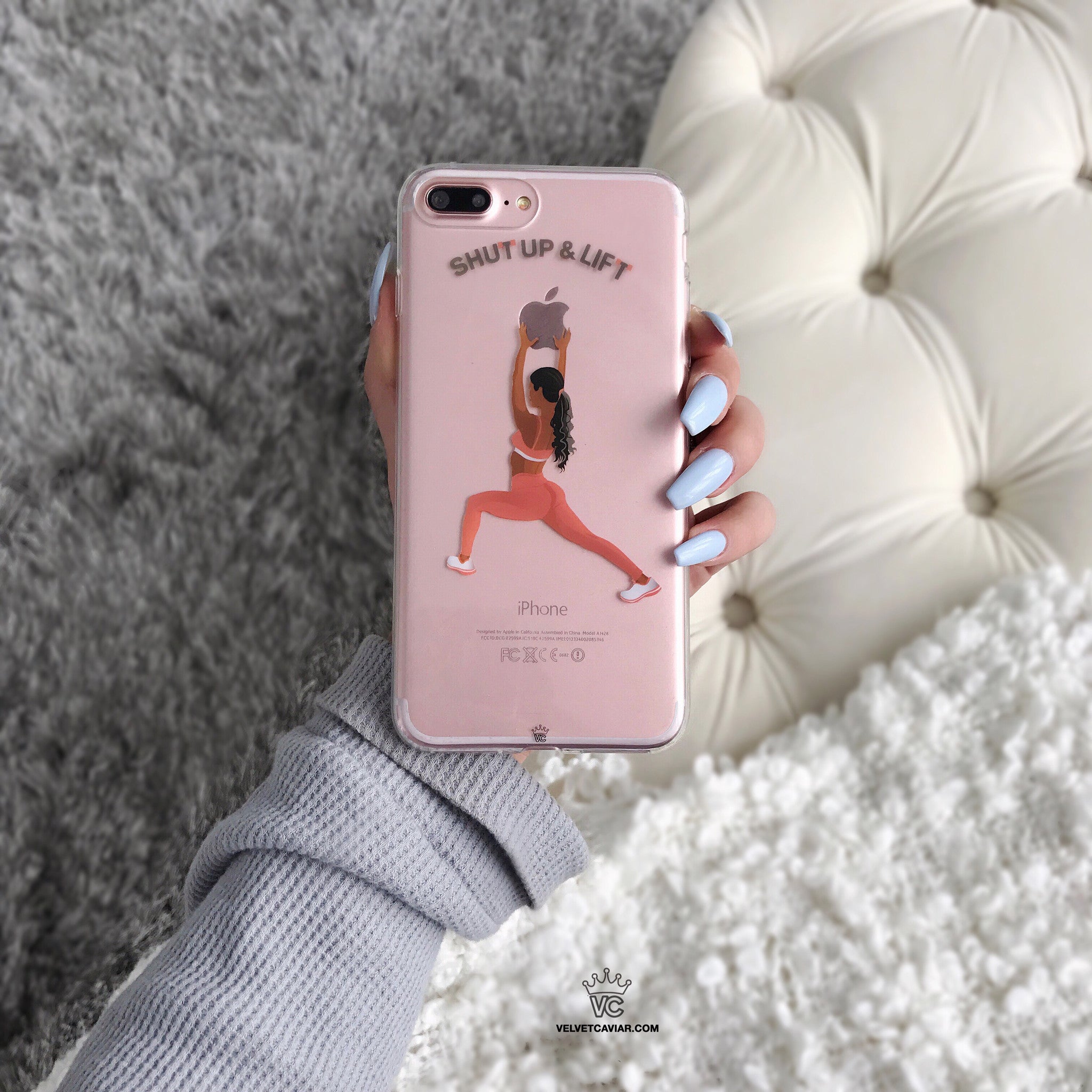 Shut Up & Lift iPhone Case - Black Hair & Pink Pants Design - Durable Protective Cover for iPhone - Perfect for Gym, Workouts & Fitness Enthusiasts