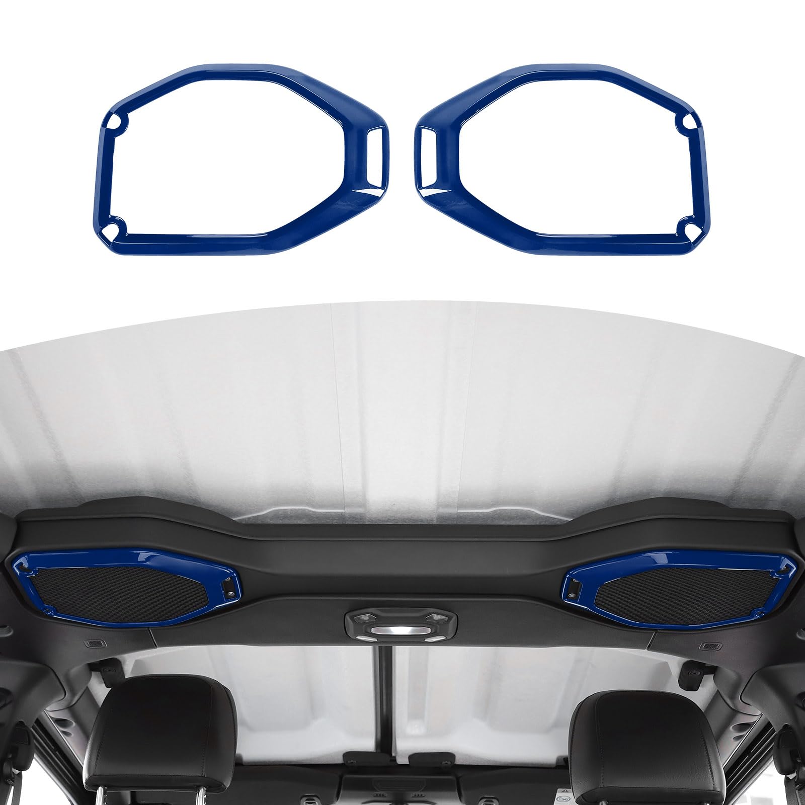 RT-TCZ Blue Roof Speaker Cover Trim for Jeep Wrangler JL JLU & Gladiator JT (2018-2023) - Interior Accessories 2pcs - Perfect for Off-Road Adventures & Car Audio Upgrades