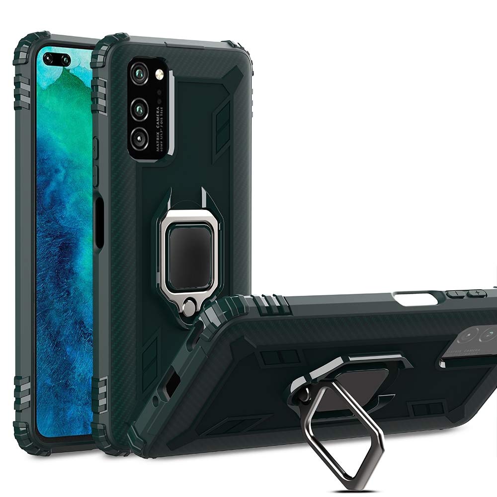 Premium Carbon Fiber Phone Case with 360° Rotating Ring Stand - Durable Protection for iPhone 15/14/13/12 Pro Max | Perfect for Hands-Free Viewing, Selfies & Everyday Use
