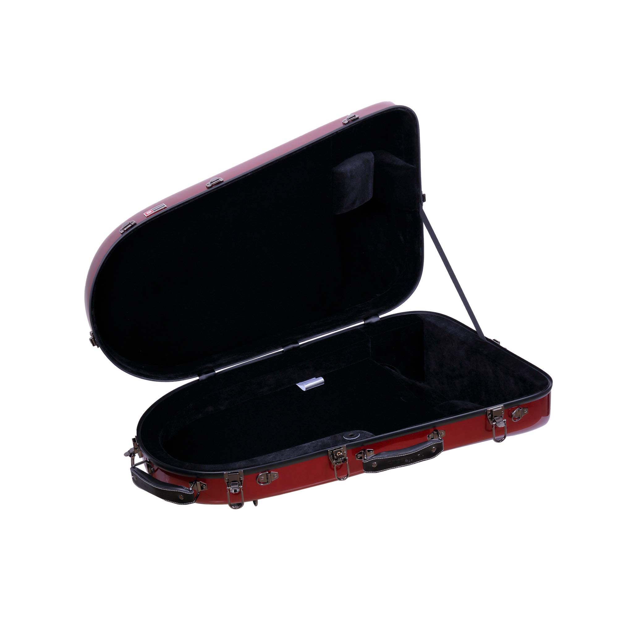 Crossrock CRF1000FHDRD Fiberglass French Horn Case - Detachable Hardshell Bell, Backpack Straps, Red | Durable Protection for Professional Musicians & Travel