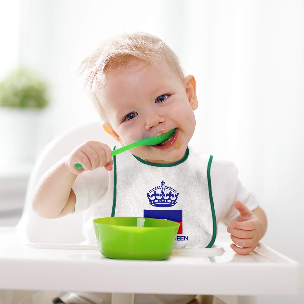Premium Cotton Baby Bibs & Burp Cloths Set - Soft Absorbent Toddler Feeding Accessories for Boys & Girls (White Queen Crown Design) - Perfect for Mealtime, Travel & Photo Shoots