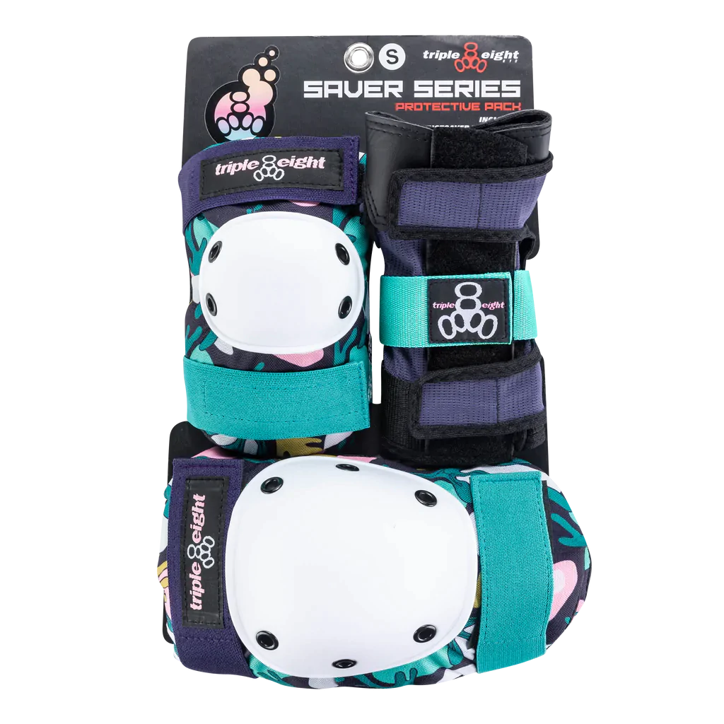 Triple 8 Adult Knee Pads, Elbow Pads & Wrist Guards Tri-Pack Set - Protective Gear for Skateboarding, Roller Skating, Scooter & Cycling Safety