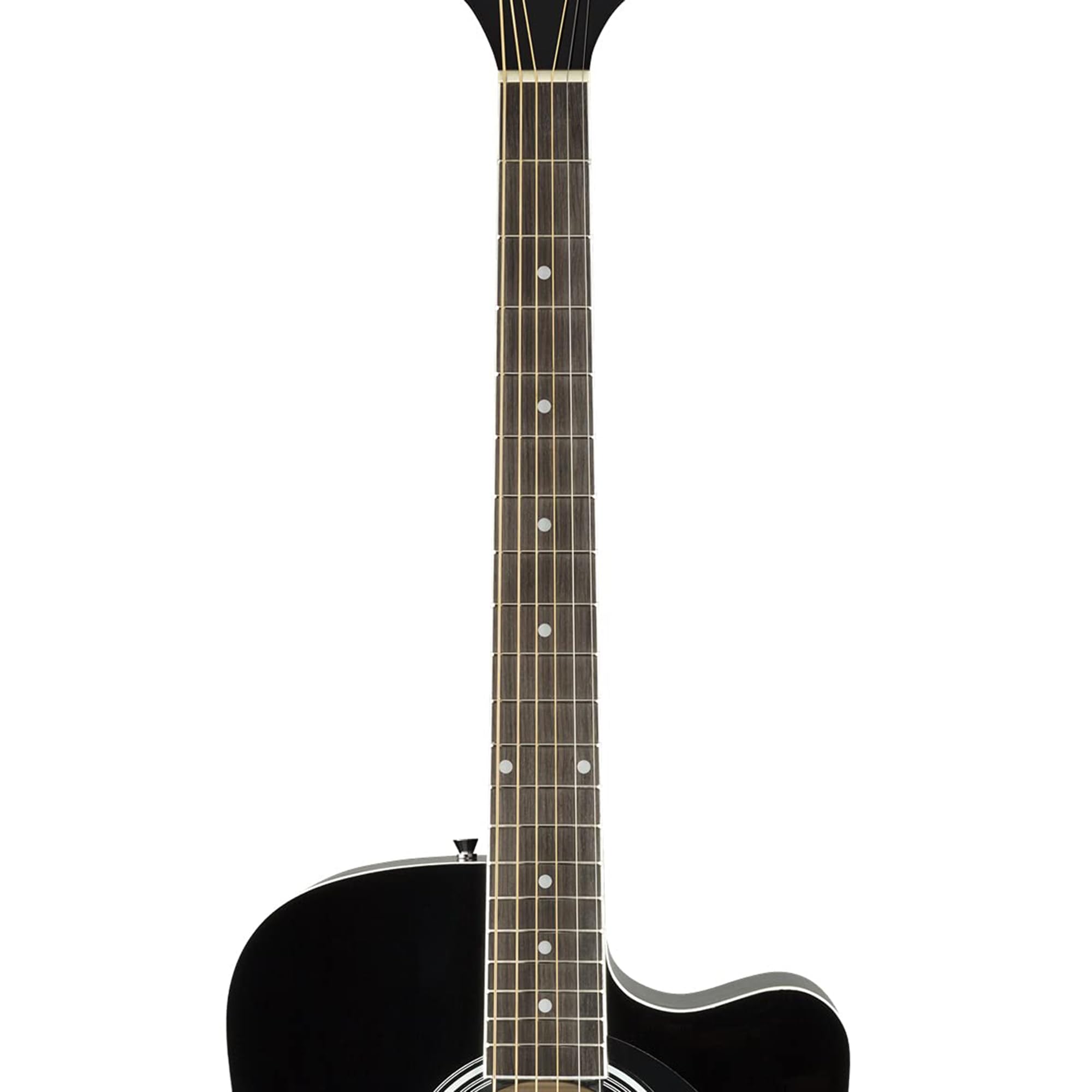Fender FA-125CE Dreadnought Cutaway Acoustic-Electric Guitar Bundle - Black with Gig Bag, Strap, Strings, Picks & Online Lessons | Perfect for Beginners, Live Performances and Home Practice