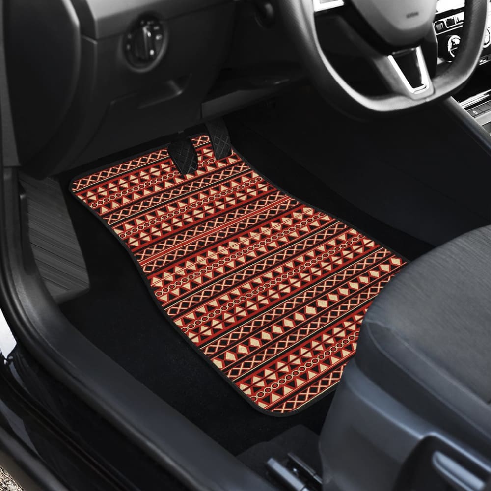 Premium Brown & Orange Aztec Pattern Car Floor Mats - All-Weather Protection for SUVs, Trucks & Sedans - Perfect for Road Trips & Daily Commutes