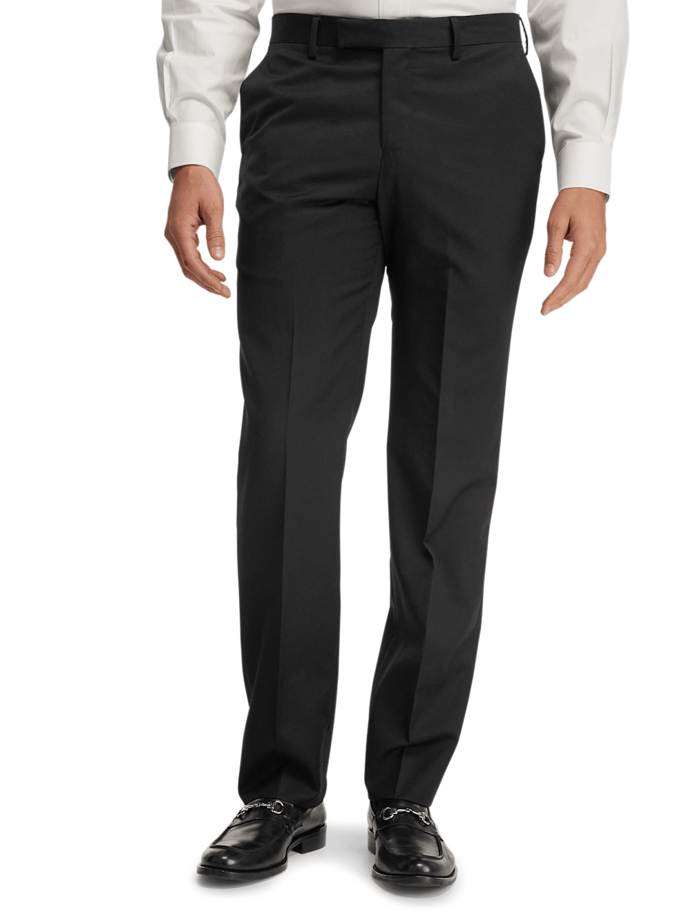Premium Wool Gabardine Dress Pants for Men - Classic Black Formal Trousers for Office, Business & Wedding Occasions