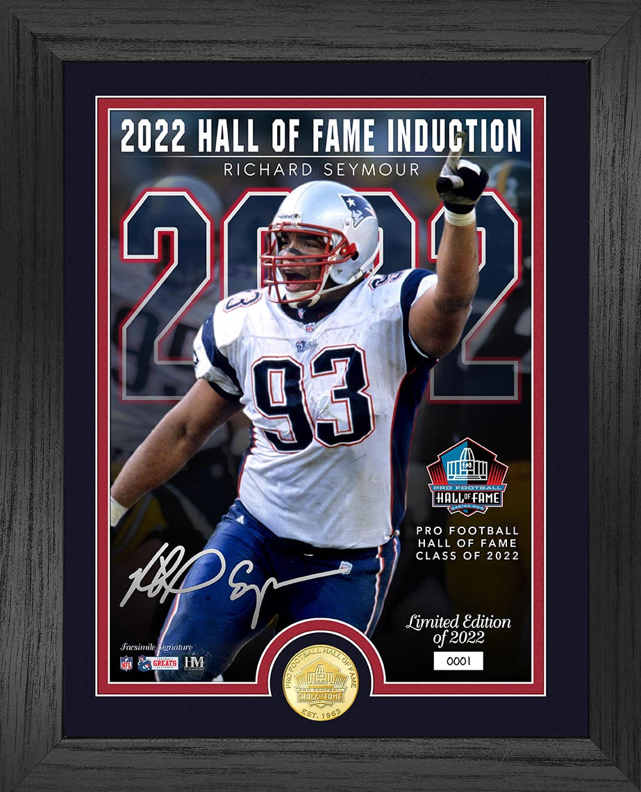 Richard Seymour Patriots Hall of Fame Induction Bronze Coin with Signature Photo - Limited Edition Collectible for NFL Fans, Patriots Memorabilia, Sports Display & Gift Giving