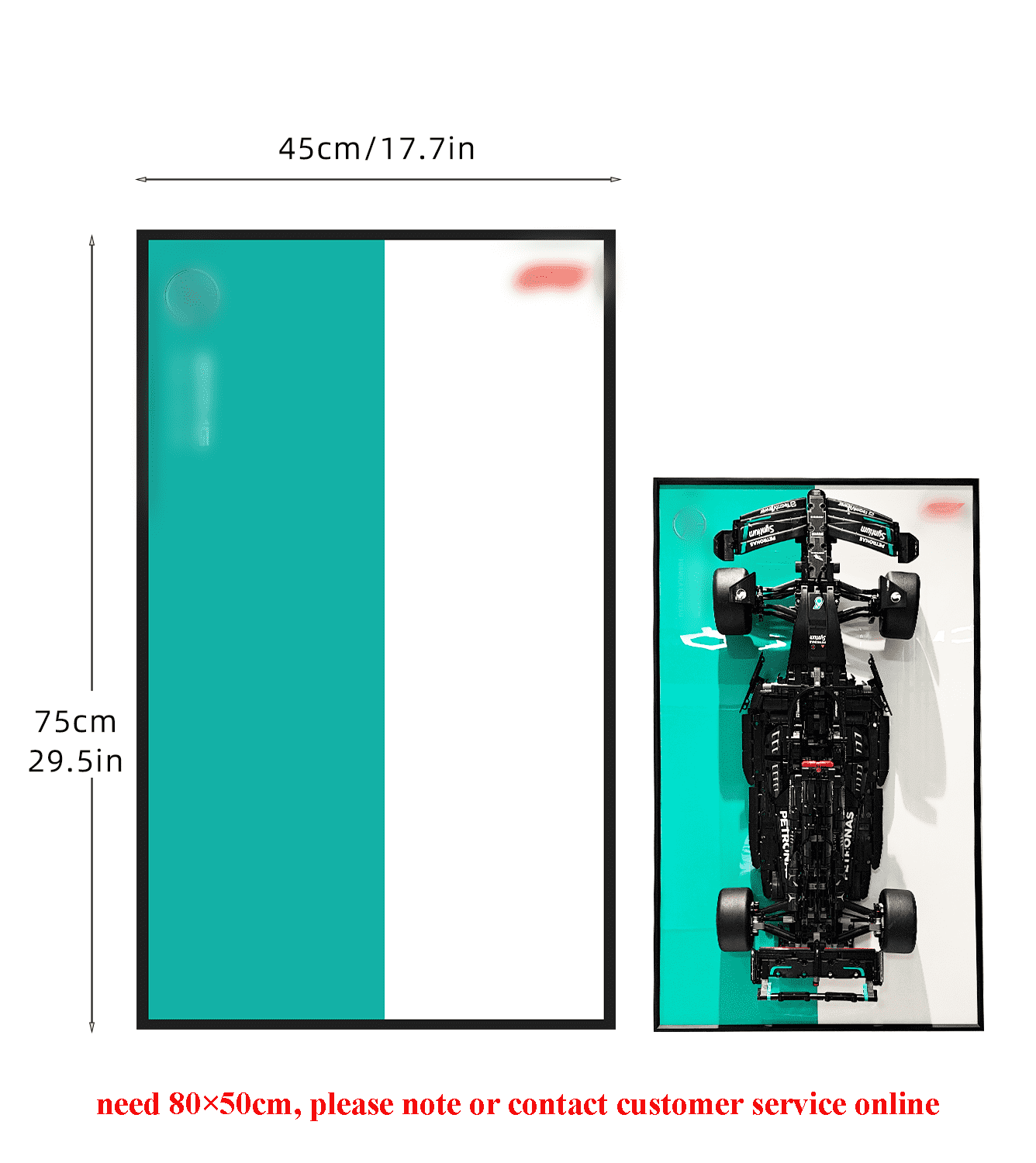 Lego Technic™ Mercedes AMG F1 W14 E Performance (42171) Wall Mount Display Stand - Durable Acrylic Shelf for Car Model Collection - Perfect for Home Office, Bedroom Decor & Toy Storage