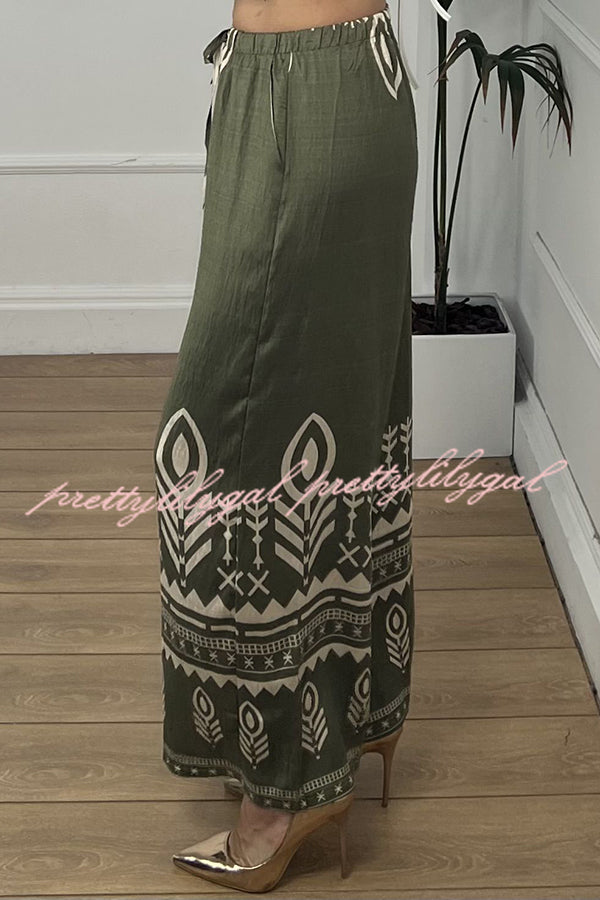Stylish Elastic Waist Wide Leg Pants with Pockets - Comfortable Casual Women's Trousers for Work, Travel & Everyday Wear