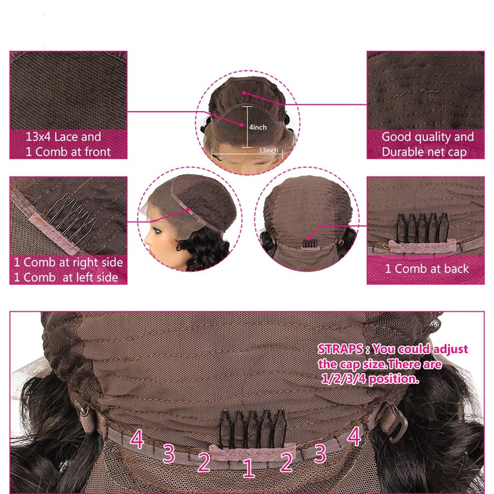 13x4 HD Transparent Lace Front Wig - Brazilian Remy Human Hair Body Wave Lace Frontal Wig for Black Women | Pre-Plucked Natural Hairline with Baby Hair & Bleached Knots | Glueless 150% Density 20 Inch | Perfect for Daily Wear, Parties & Special Occasions