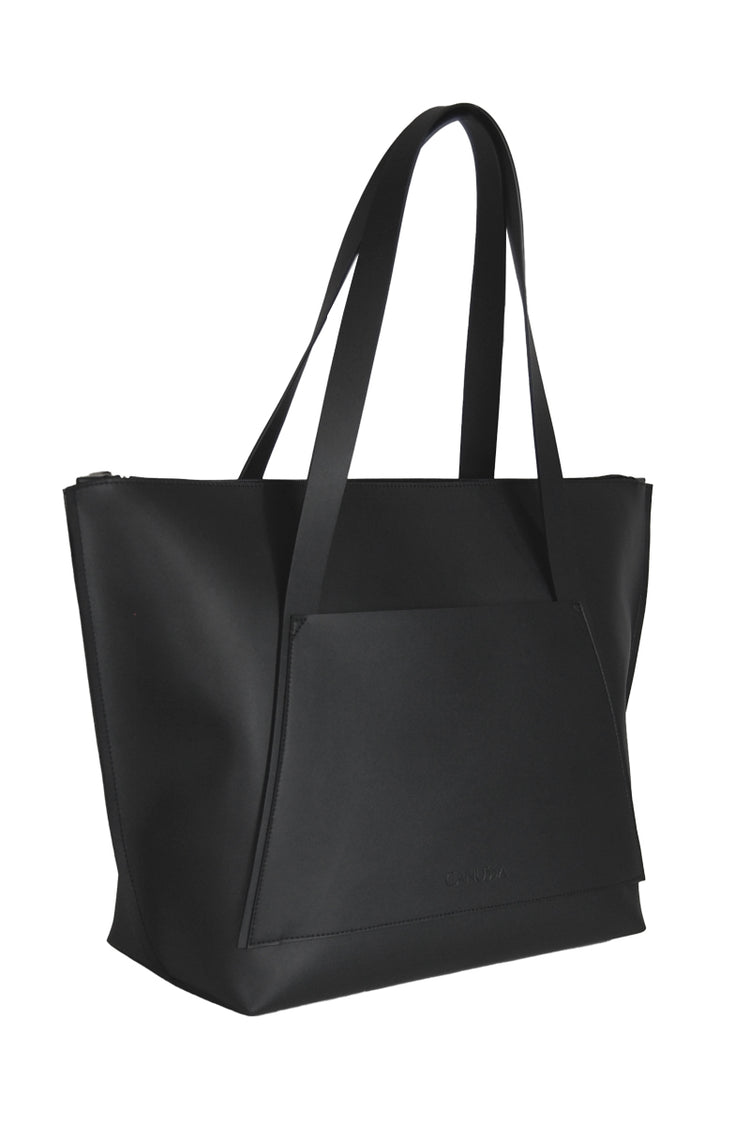 Canussa Black City Shopper Bag - Stylish Reusable Grocery Tote for Shopping, Work & Daily Commute