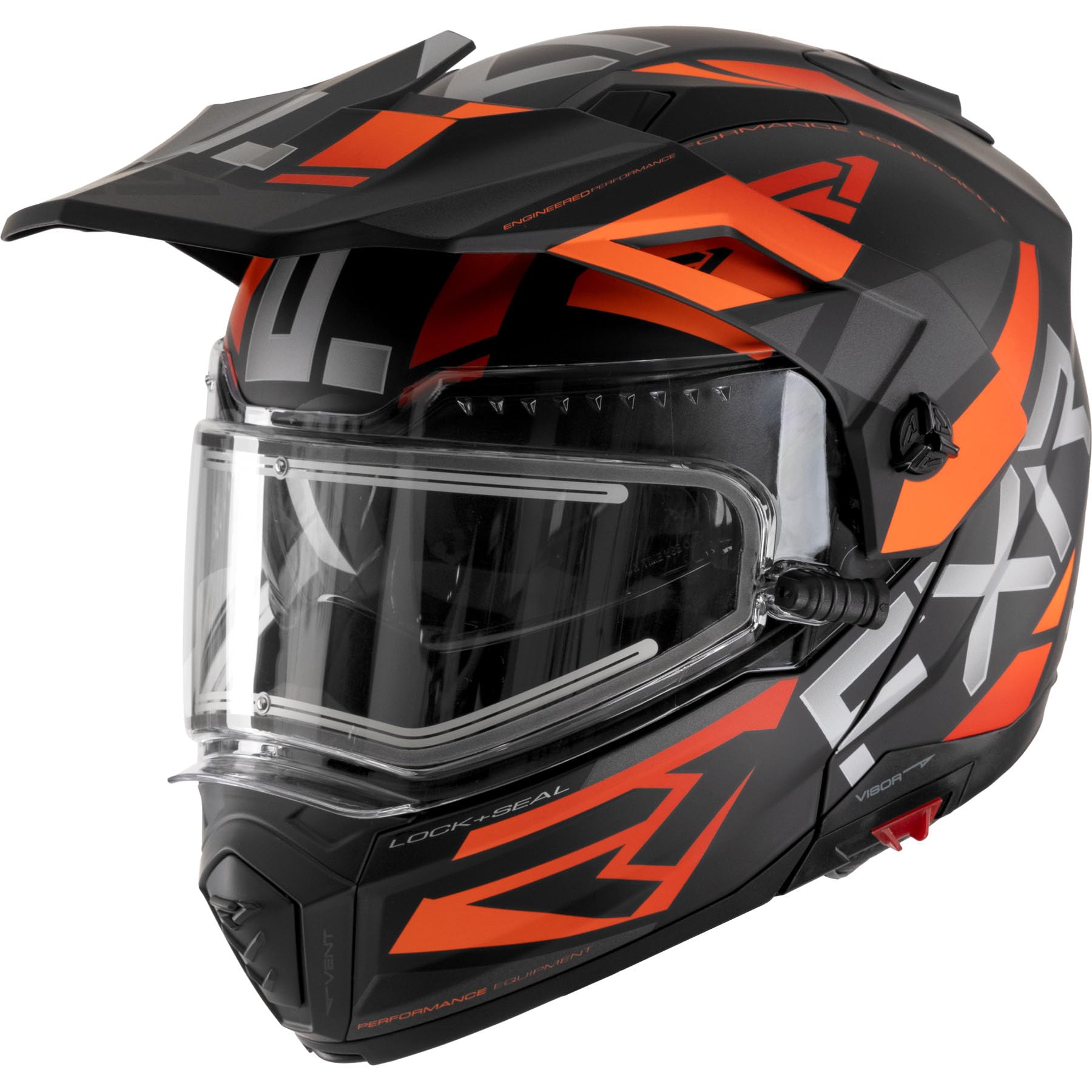FXR Maverick X Helmet 2025 - Black/Orange - Large Size - High-Performance Snowmobile & ATV Helmet for Extreme Sports & Winter Adventures