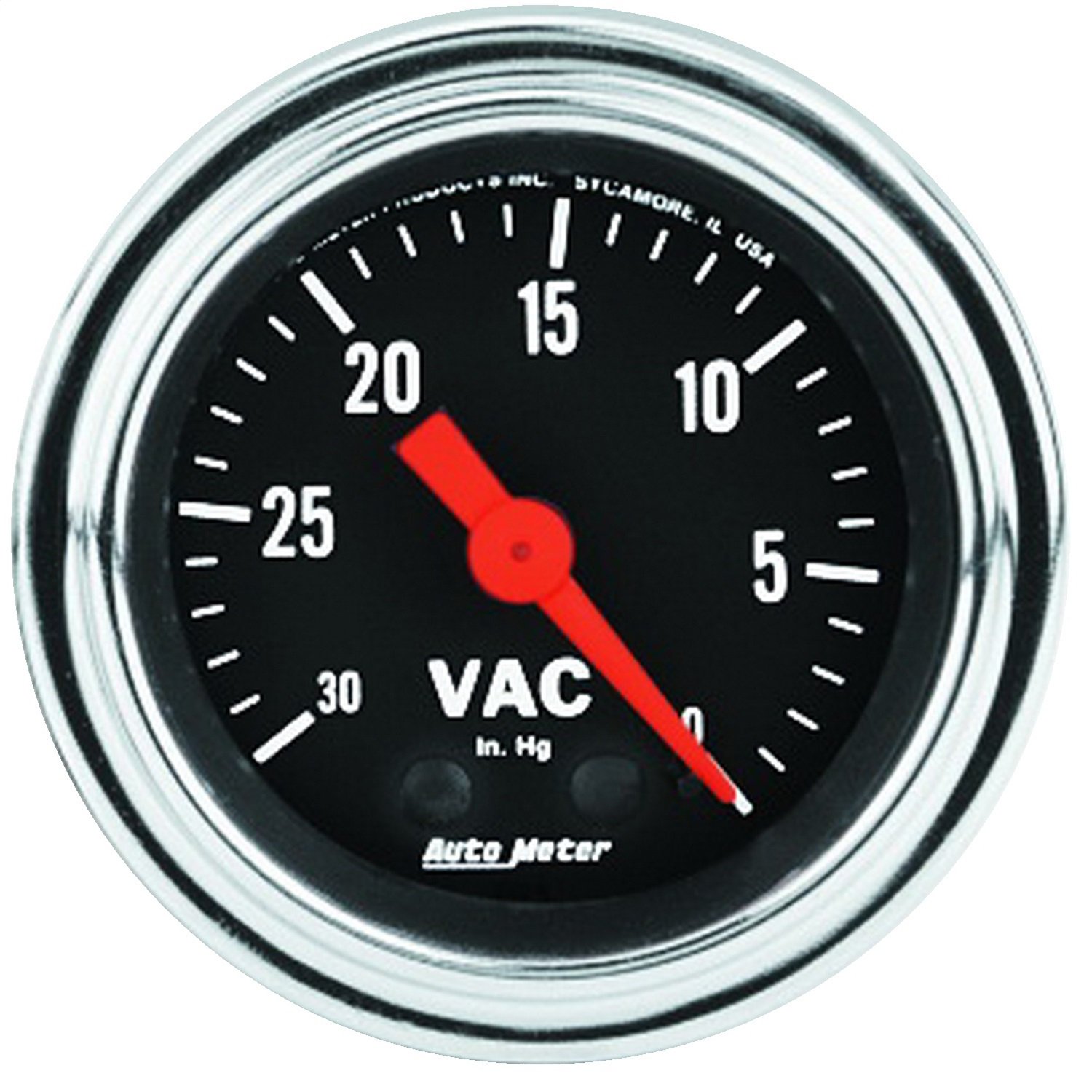 AUTO METER 2484 Traditional Chrome Mechanical Vacuum Gauge 2.3125 in. - Perfect for Automotive Performance Tuning, Engine Diagnostics & Racing Applications