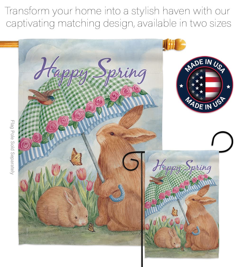 Breeze Decor Easter Bunny Egg Flag Set - Double-Sided Large Spring Holiday Decoration for Garden, Yard & Home - Made in USA | Perfect for Easter Celebrations, Spring Parties & Christian Holiday Decor