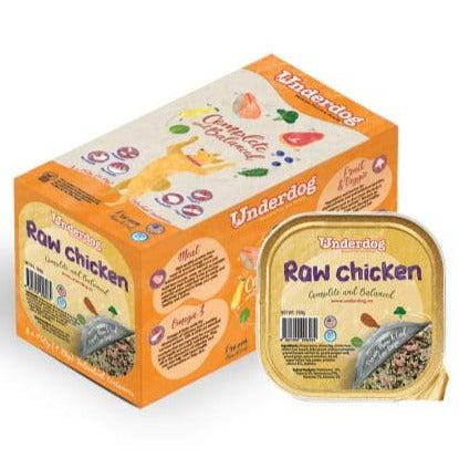 Premium Underdog Raw Chicken Fresh Frozen Dog Food - 1.2kg / 3kg - Grain-Free, High-Protein Natural Diet for Puppies & Adult Dogs - Perfect for Raw Feeding, Training Treats & Weight Management