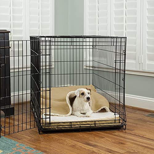 Snoozer Cozy Cave Crate Pet Bed with Orthopedic Foam - Medium Khaki Dog Bed for Small to Medium Dogs - Perfect for Crates, Travel & Home Comfort