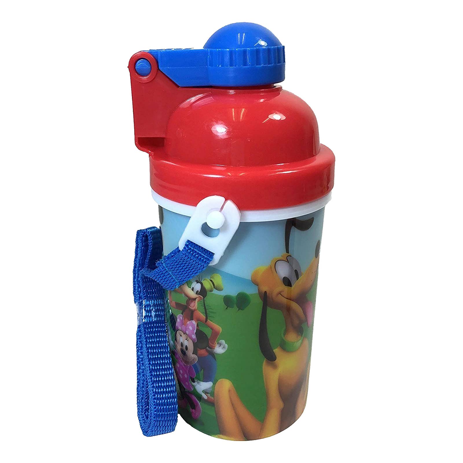 Disney Mickey Mouse 12oz Water Bottle with Pop-Up Lid & Adjustable Shoulder Strap - Perfect for Kids School, Gym & Outdoor Activities
