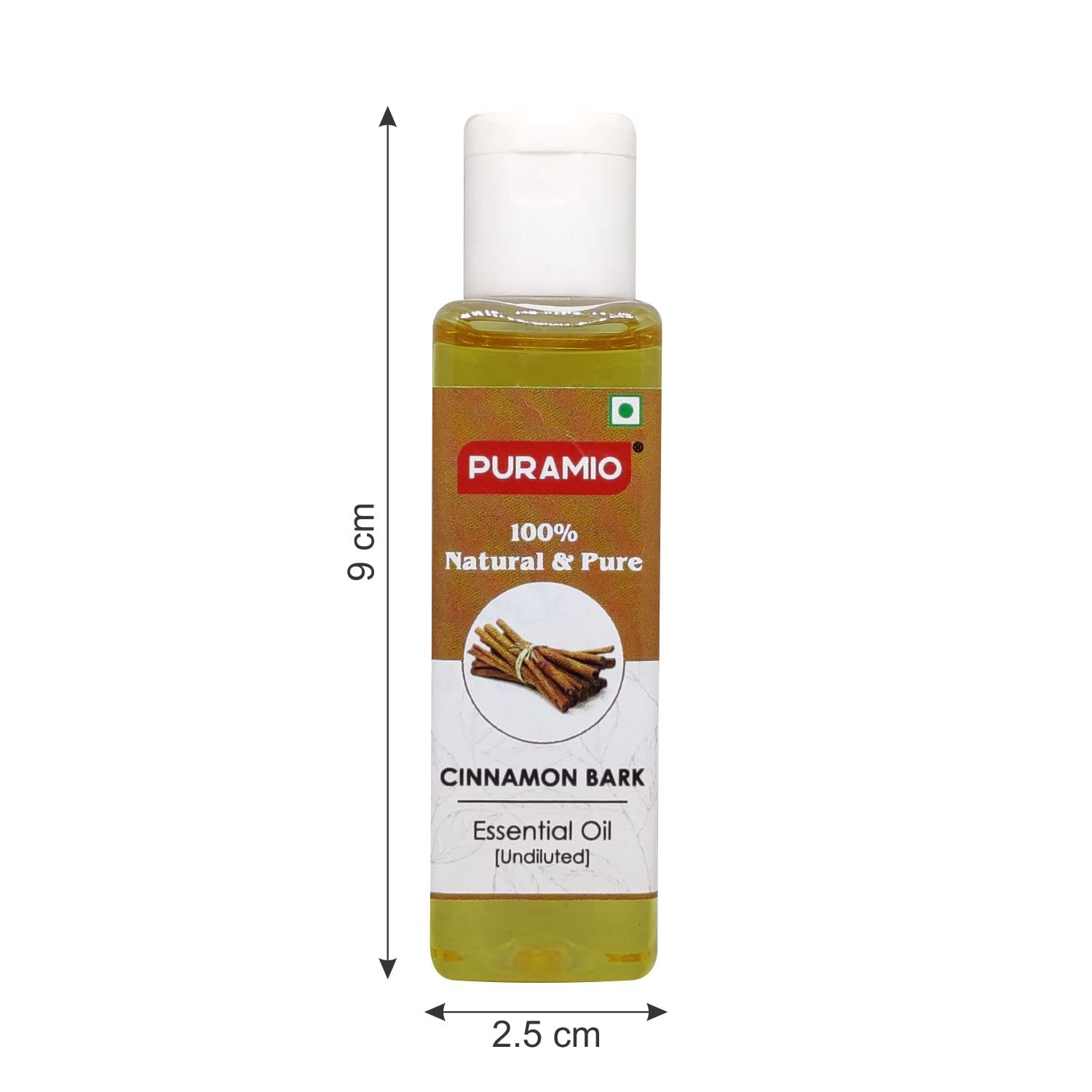 Puramio 100% Pure & Natural Cinnamon Bark Essential Oil (30ml) - Undiluted, Therapeutic Grade for Aromatherapy, Diffusers & DIY Skincare