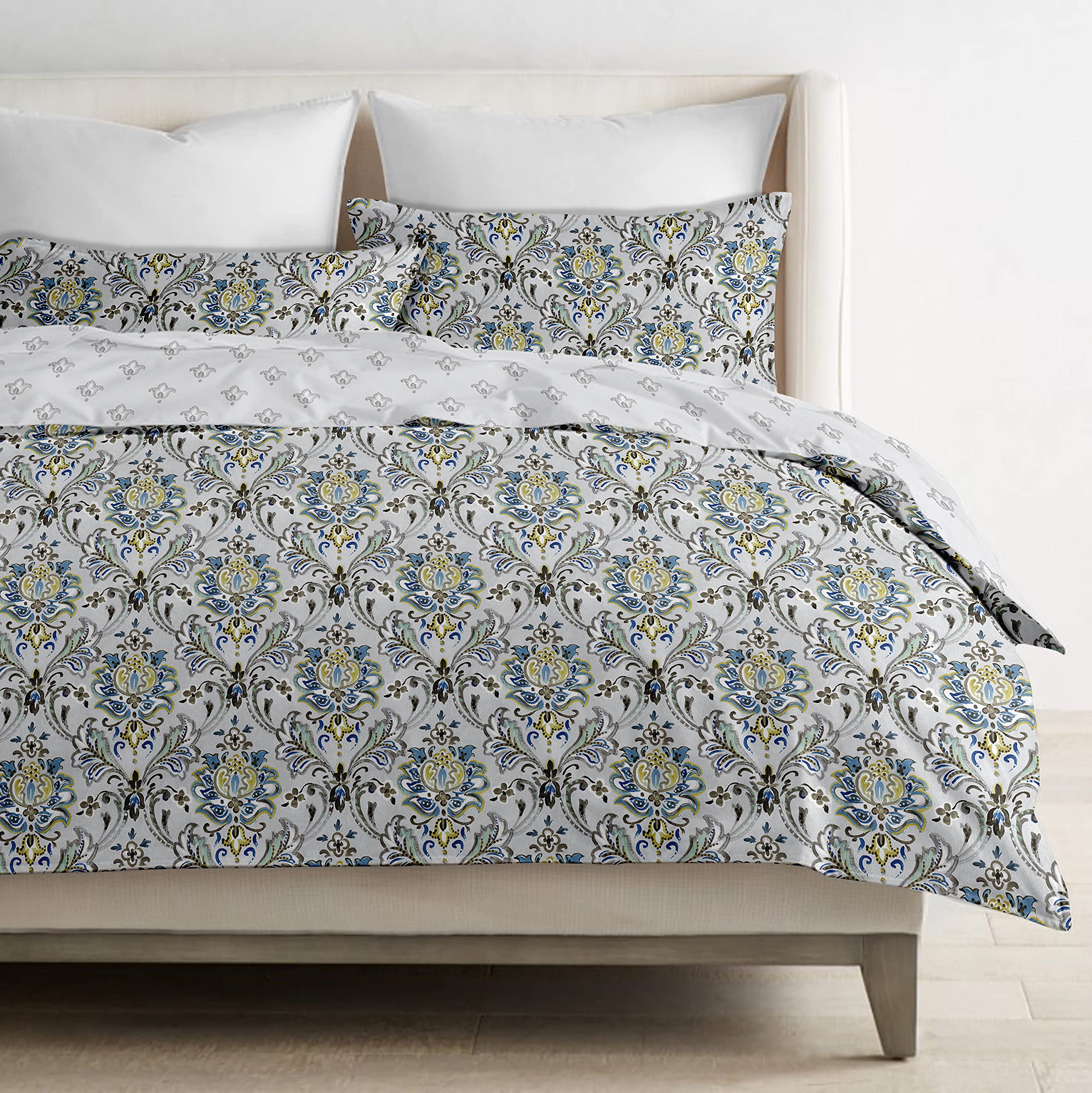 Organic Cotton King Duvet Cover Set - 3 Piece Bedding Set with 2 Pillow Shams | Soft, Breathable & Machine Washable | GOTS Certified | Perfect for Master Bedroom, Guest Room & Luxury Hotels