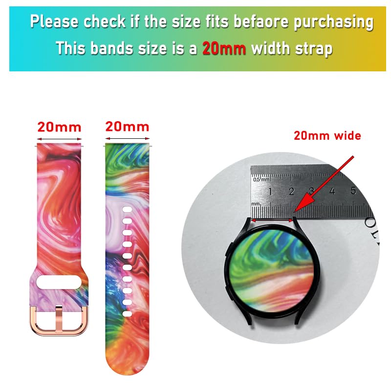 TOOLAIK 20mm Sports Wristband Compatible with Samsung Galaxy Watch 6 Classic 47mm/43mm, Watch 5/5 Pro, Watch 4, Galaxy Watch 3 41mm & Active 2 40mm/44mm - Durable Silicone Strap for Men & Women - Perfect for Workouts, Running & Daily Wear
