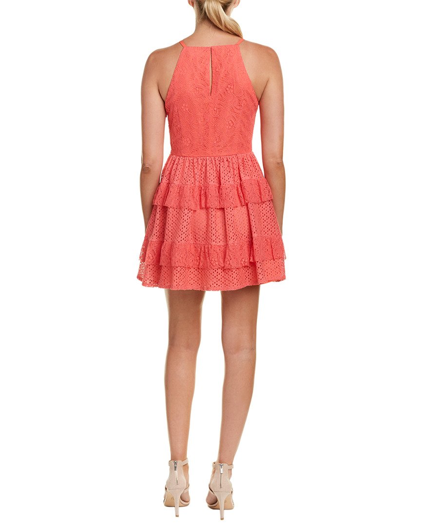 Elegant Women's Ruffle Lace Dress - Floral Embroidery Summer Party Gown for Weddings, Cocktail Events & Date Nights