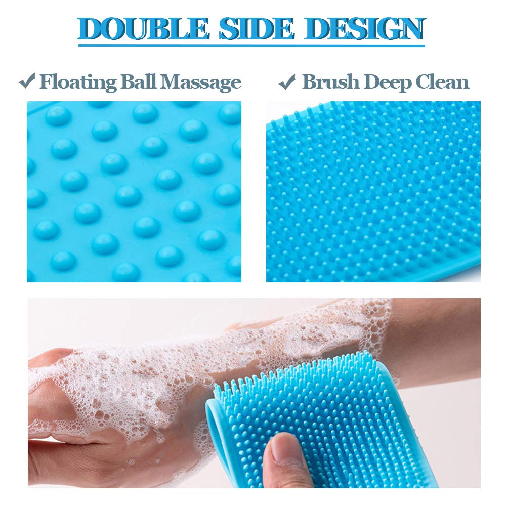 2 Pack Extra Long Silicone Back Scrubber for Shower - Exfoliating Bath Brush for Men & Women with Massage Bristles (30.54 & 30 Inch) - Perfect for Elderly Care & Deep Skin Cleansing - Ideal for Hard-to-Reach Areas & Spa-Like Experience at Home