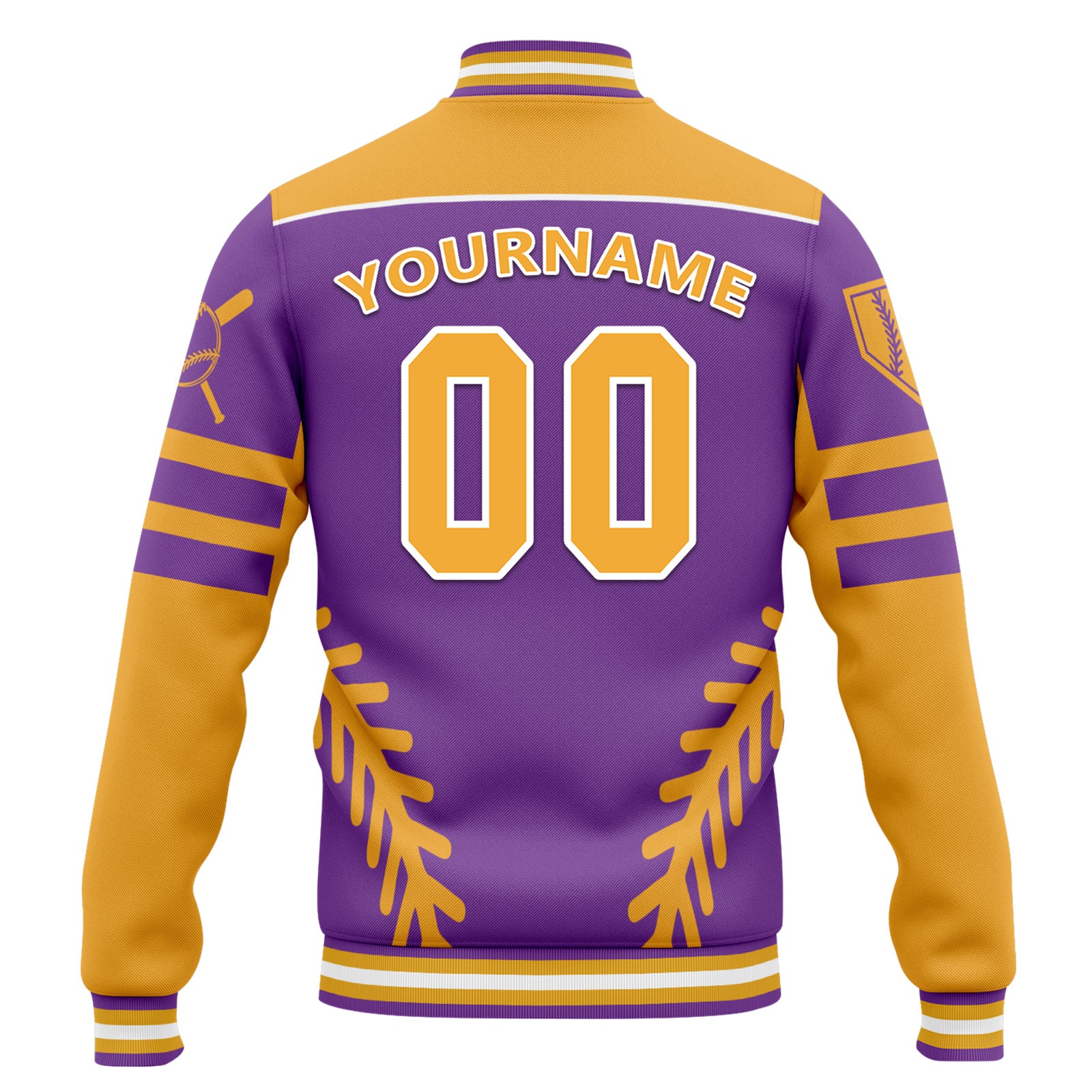 Custom Personalized Bomber Jacket with Full Snap Closure - Varsity Letterman Style Jacket FZ005 D023003 - Perfect for Sports Teams, Gifts & Casual Wear