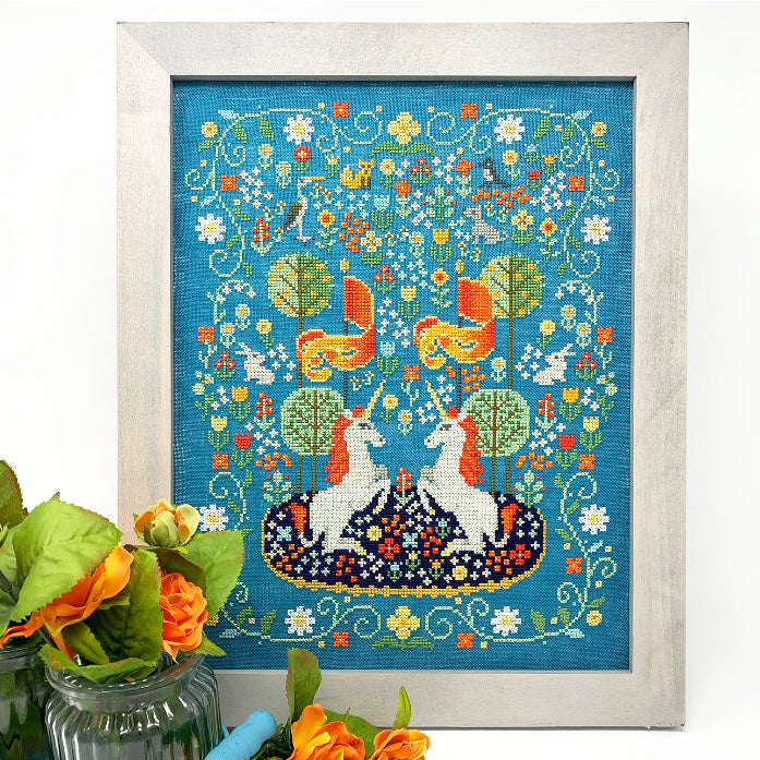 Unicorn Tapestry Cross Stitch Kit - Medieval Fantasy Embroidery Pattern for Beginners & Advanced Stitchers - Perfect for Home Decor, Wall Art & DIY Gifts